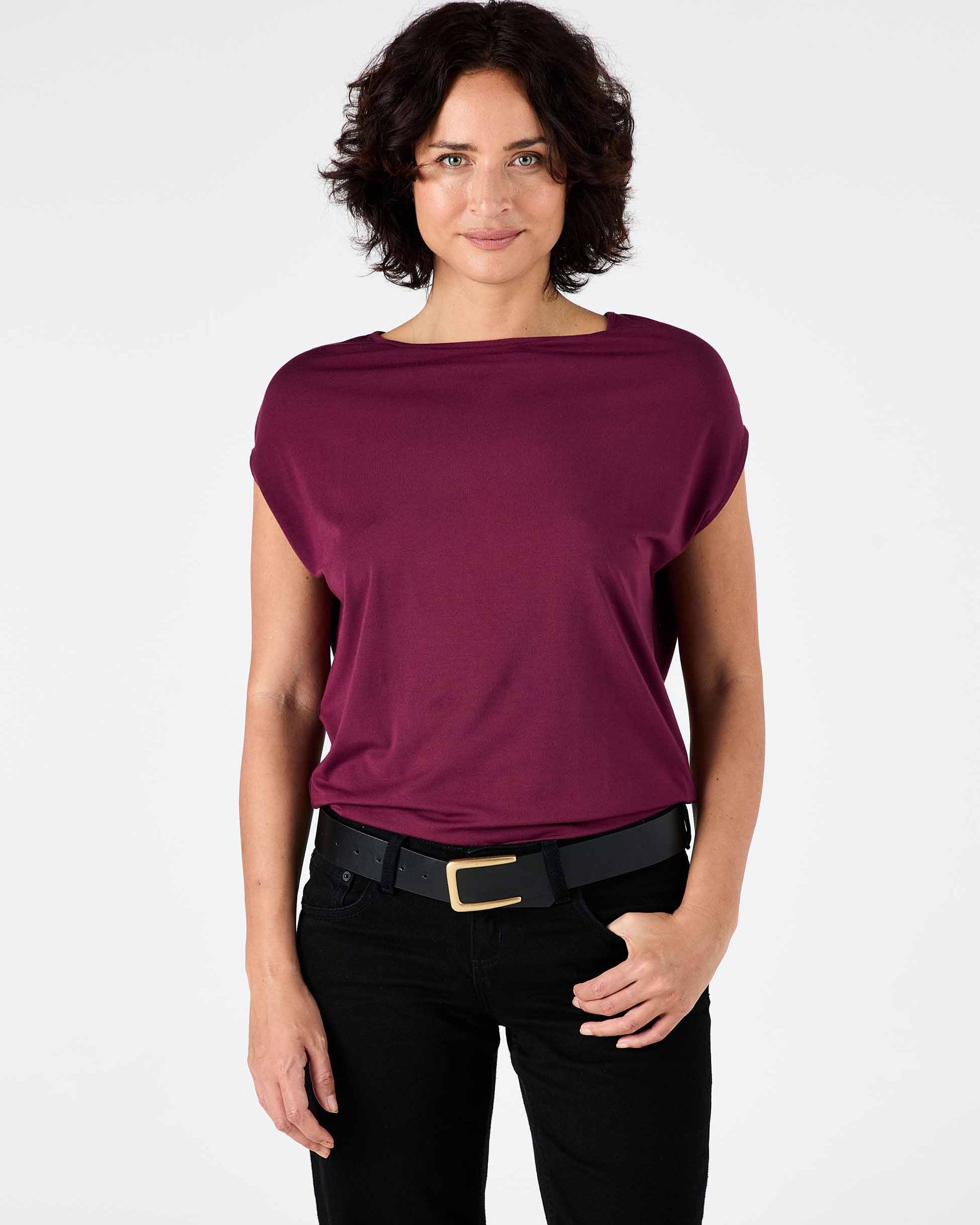Modal Luxe Layer Tee - Ruby