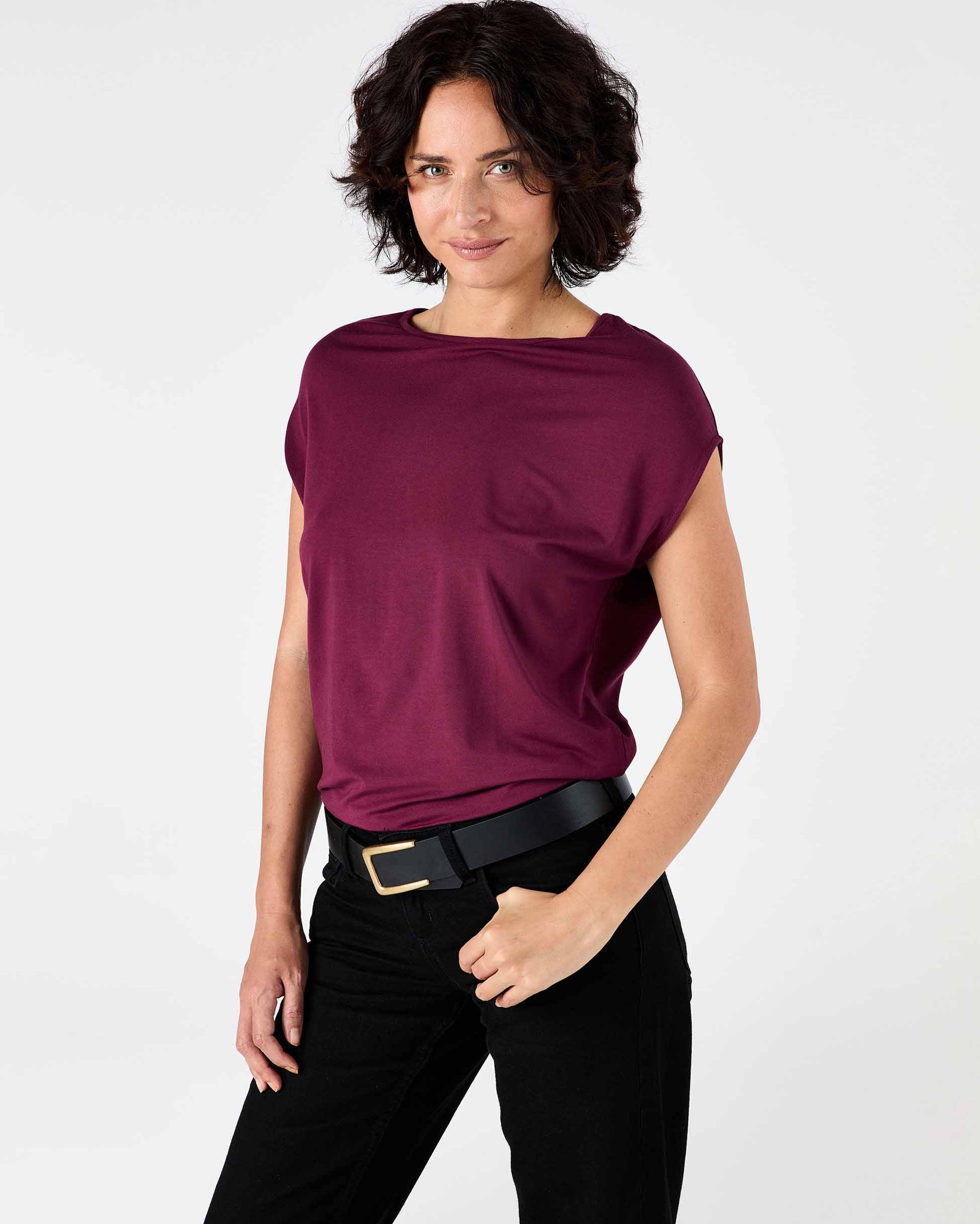 Modal Luxe Layer Tee - Ruby