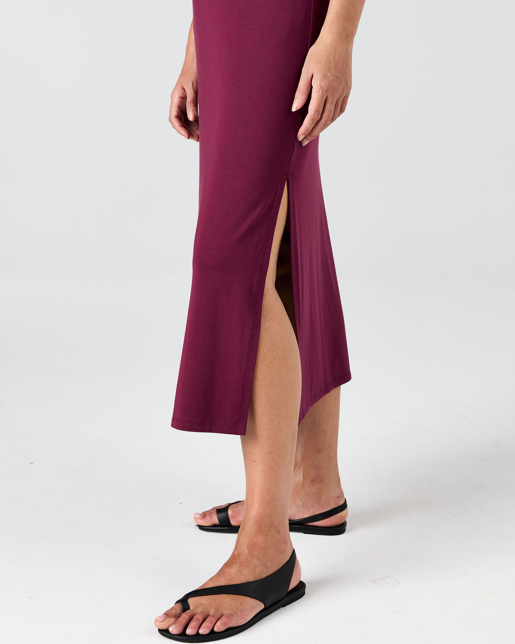 Everly V Neck Maxi Dress - Ruby