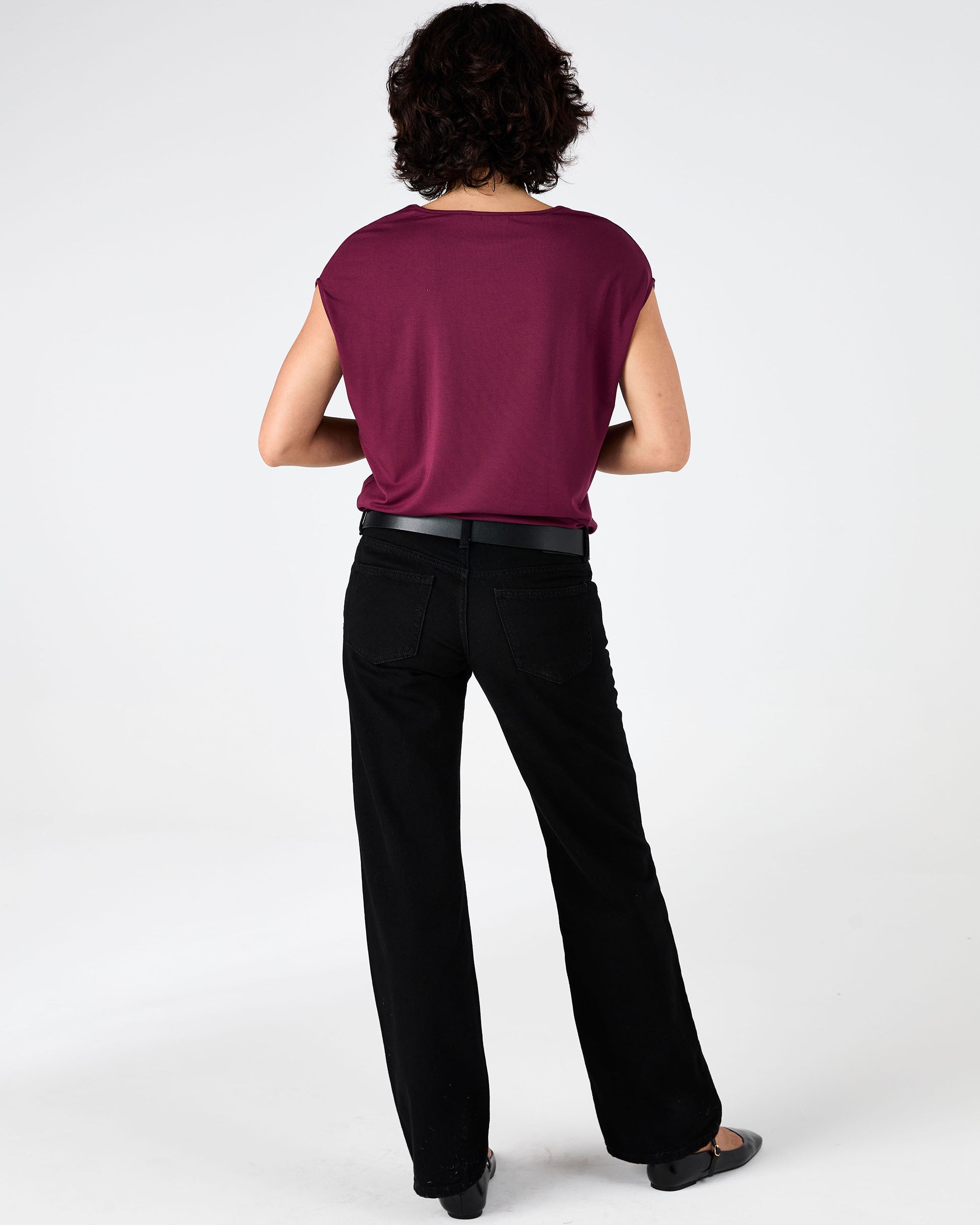 Modal Luxe Layer Tee - Ruby