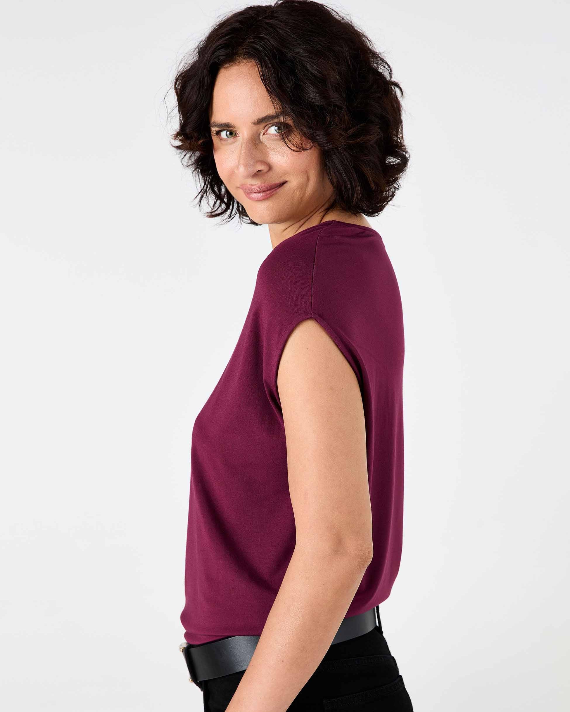 Modal Luxe Layer Tee - Ruby