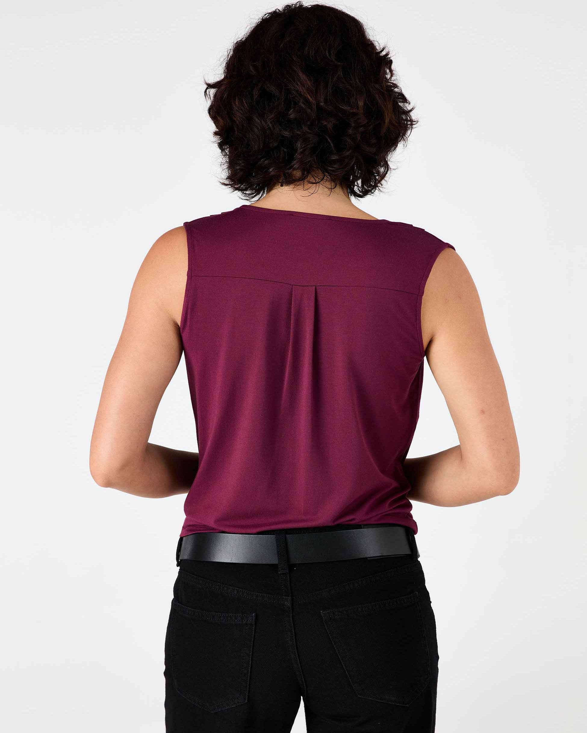 Athena Drape Top - Ruby