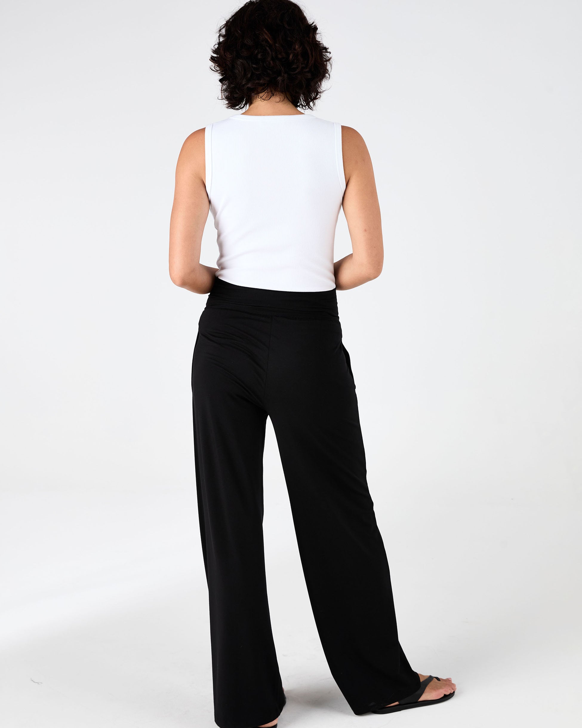 Rib Square Neck Tank - White