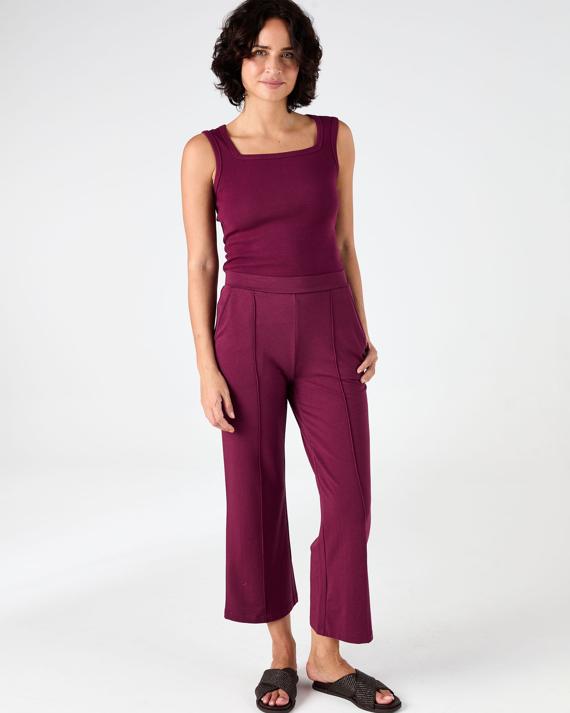Tapered Sweat Pant - Ruby