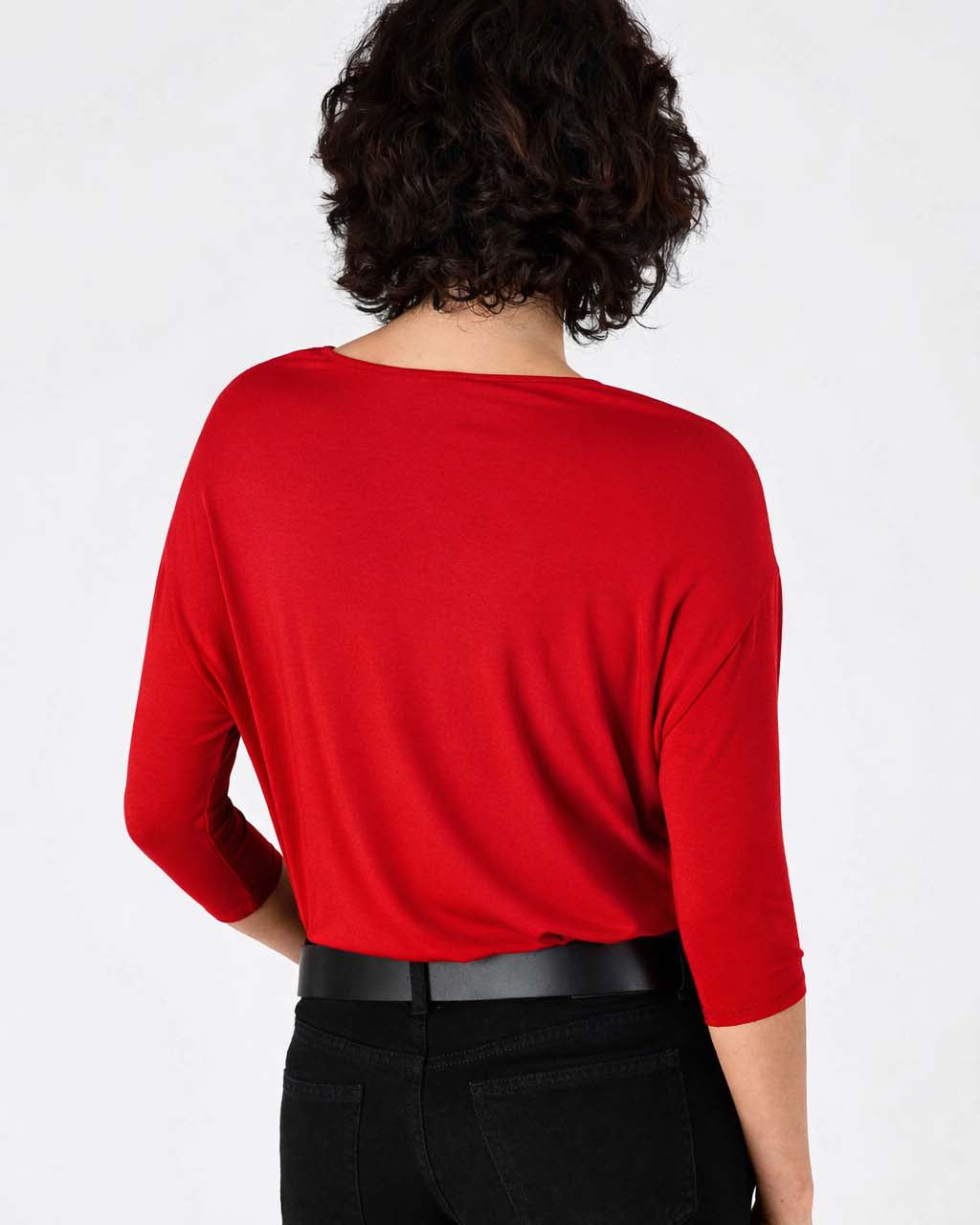Modal Luxe Layer Tee 3/4 Sleeve - Cherry