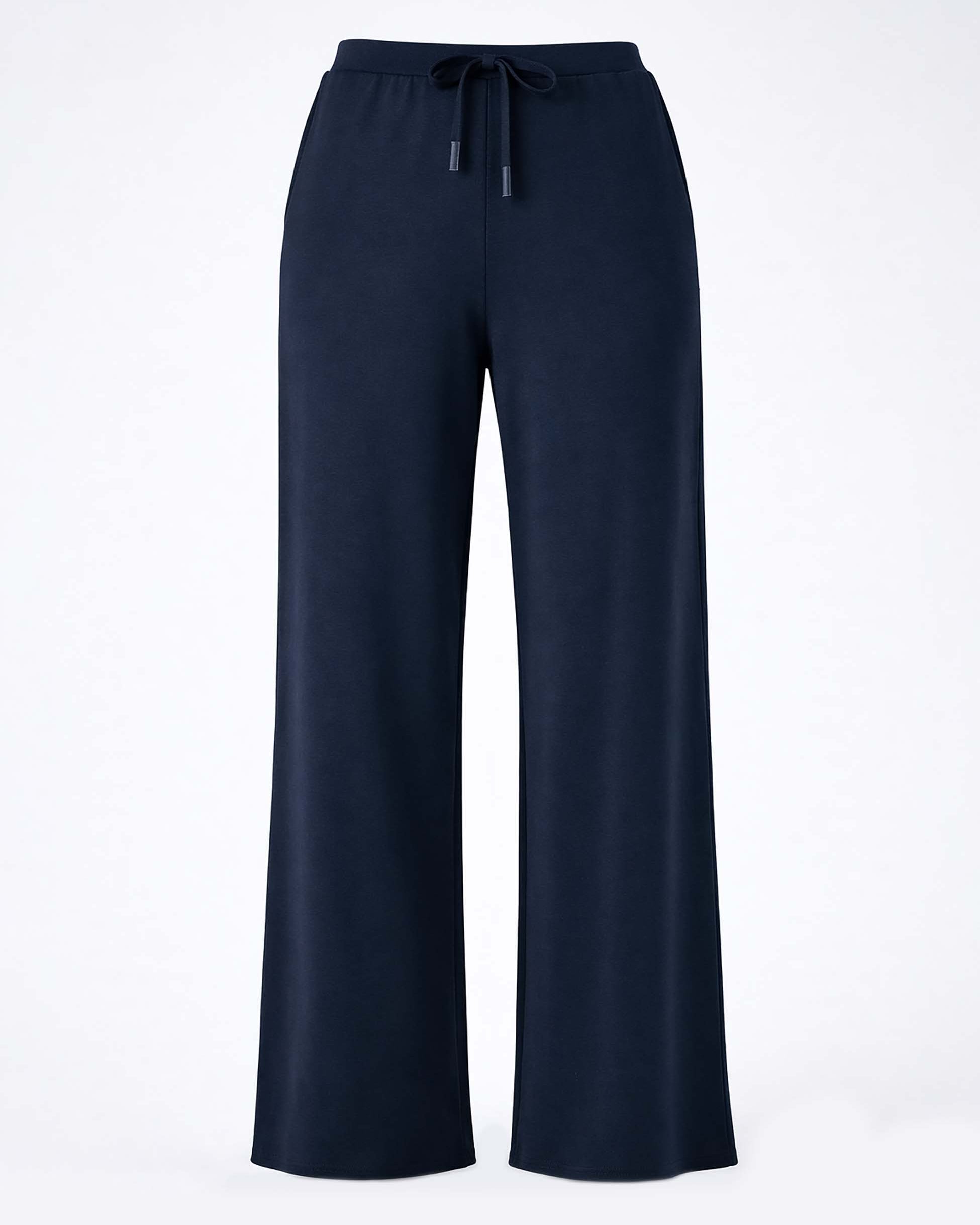 Classic Wide Leg Sweat Pants - Navy