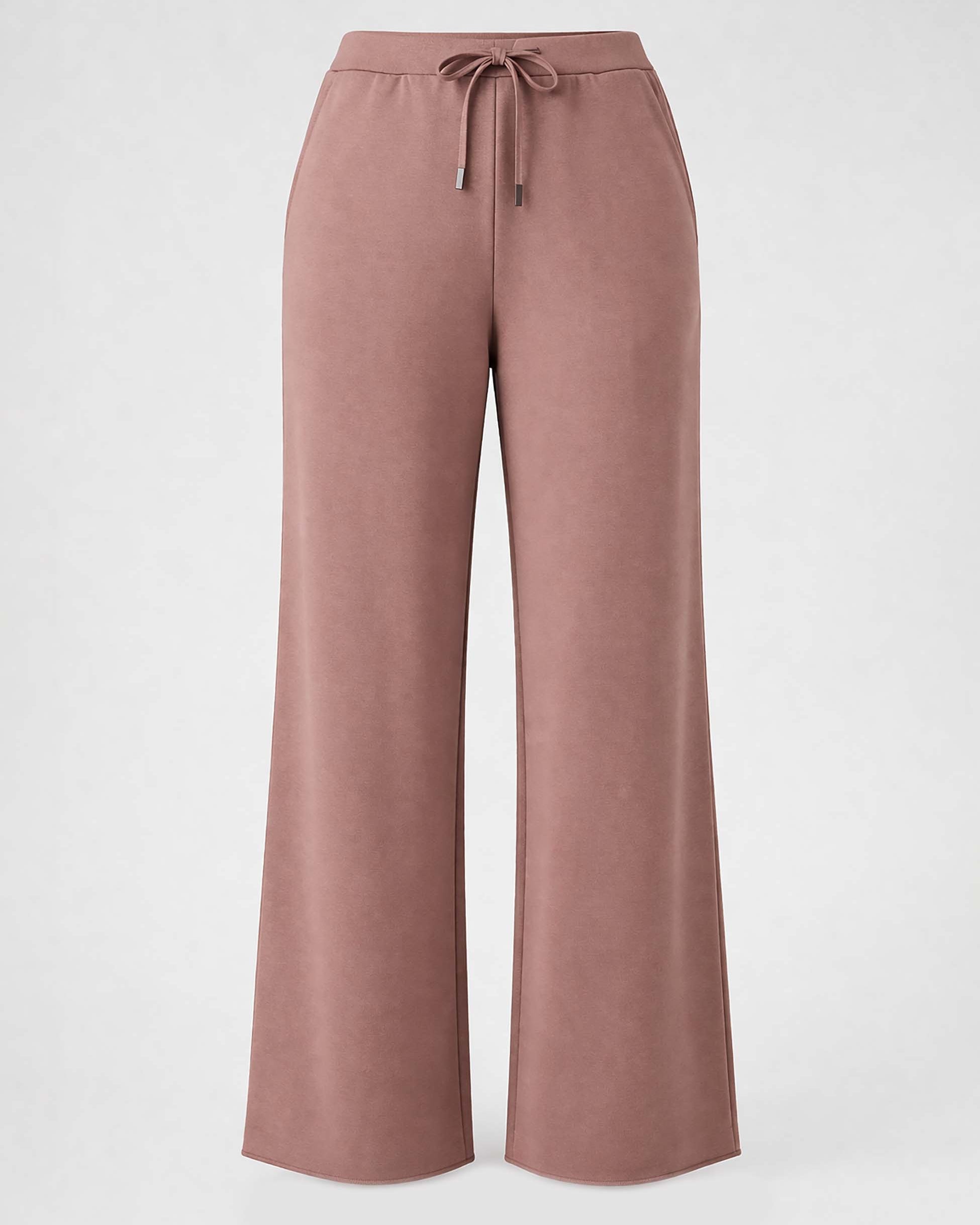 Classic Wide Leg Sweat Pants - Taupe