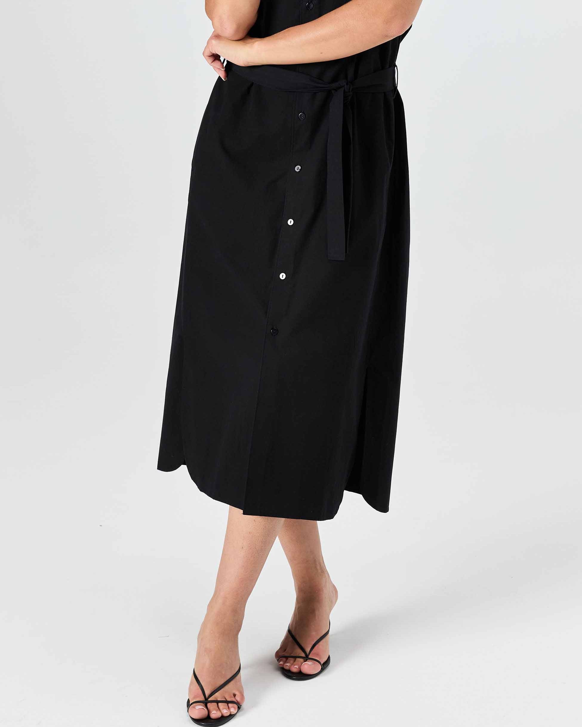 Poplin Shirt Dress - Black