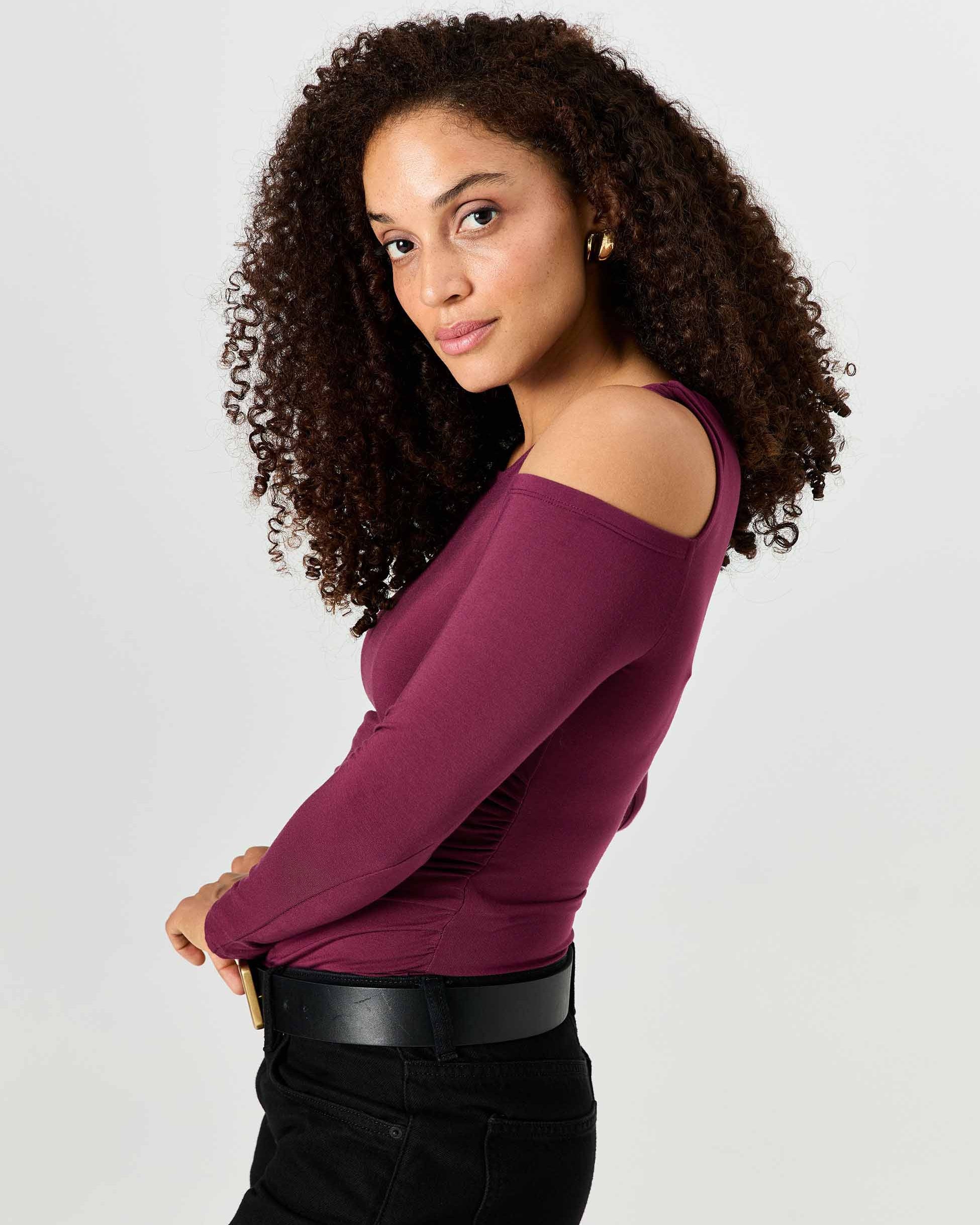Twist Long Sleeve Top - Ruby