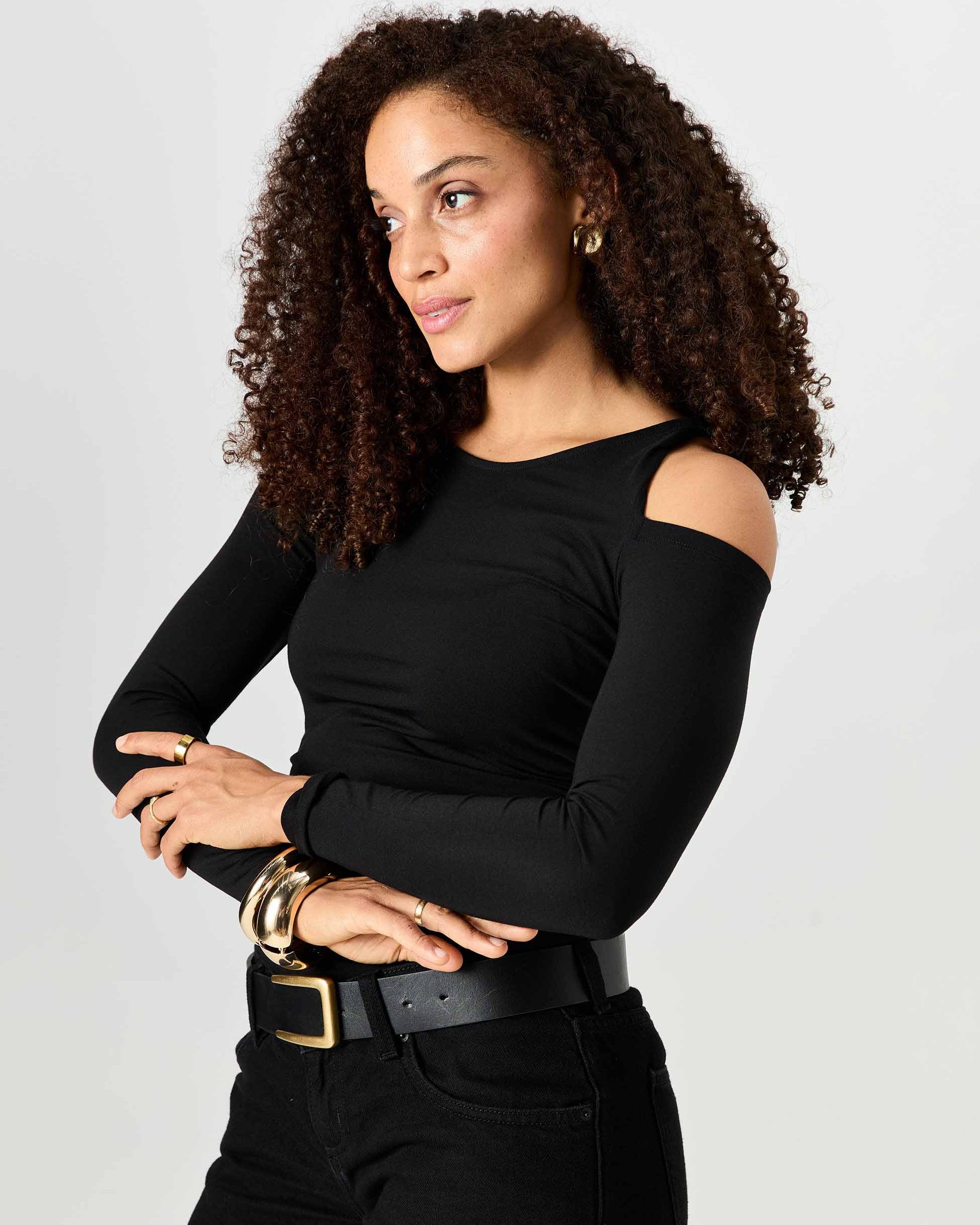Twist Long Sleeve Top - Black