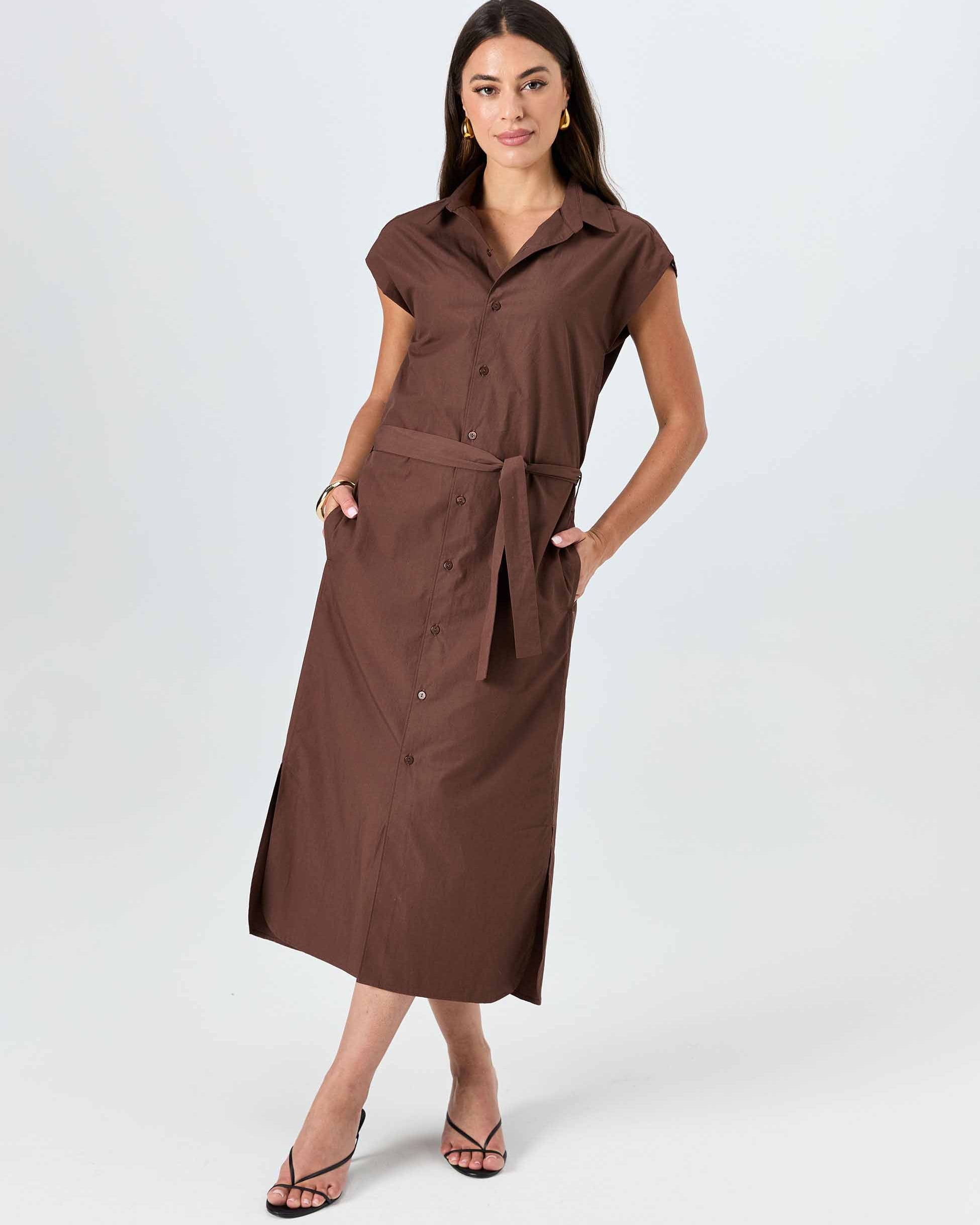 Poplin Shirt Dress - Mocha