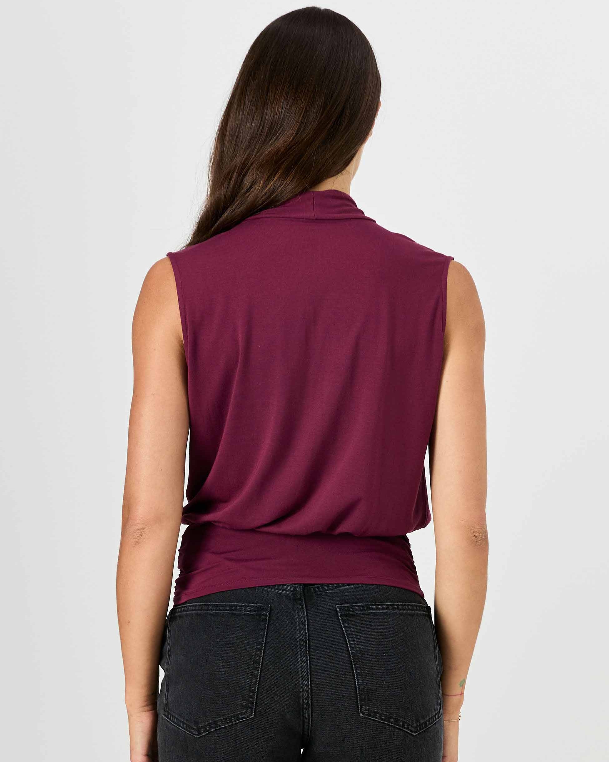 Shawl Collar Top - Ruby