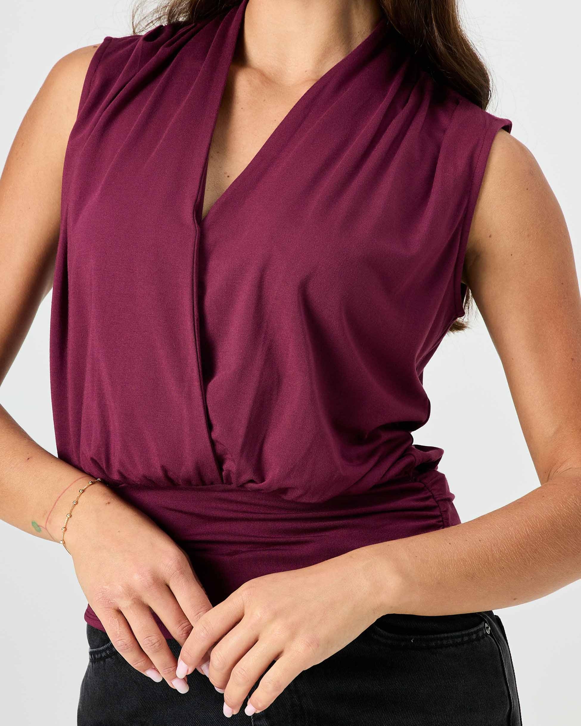 Shawl Collar Top - Ruby