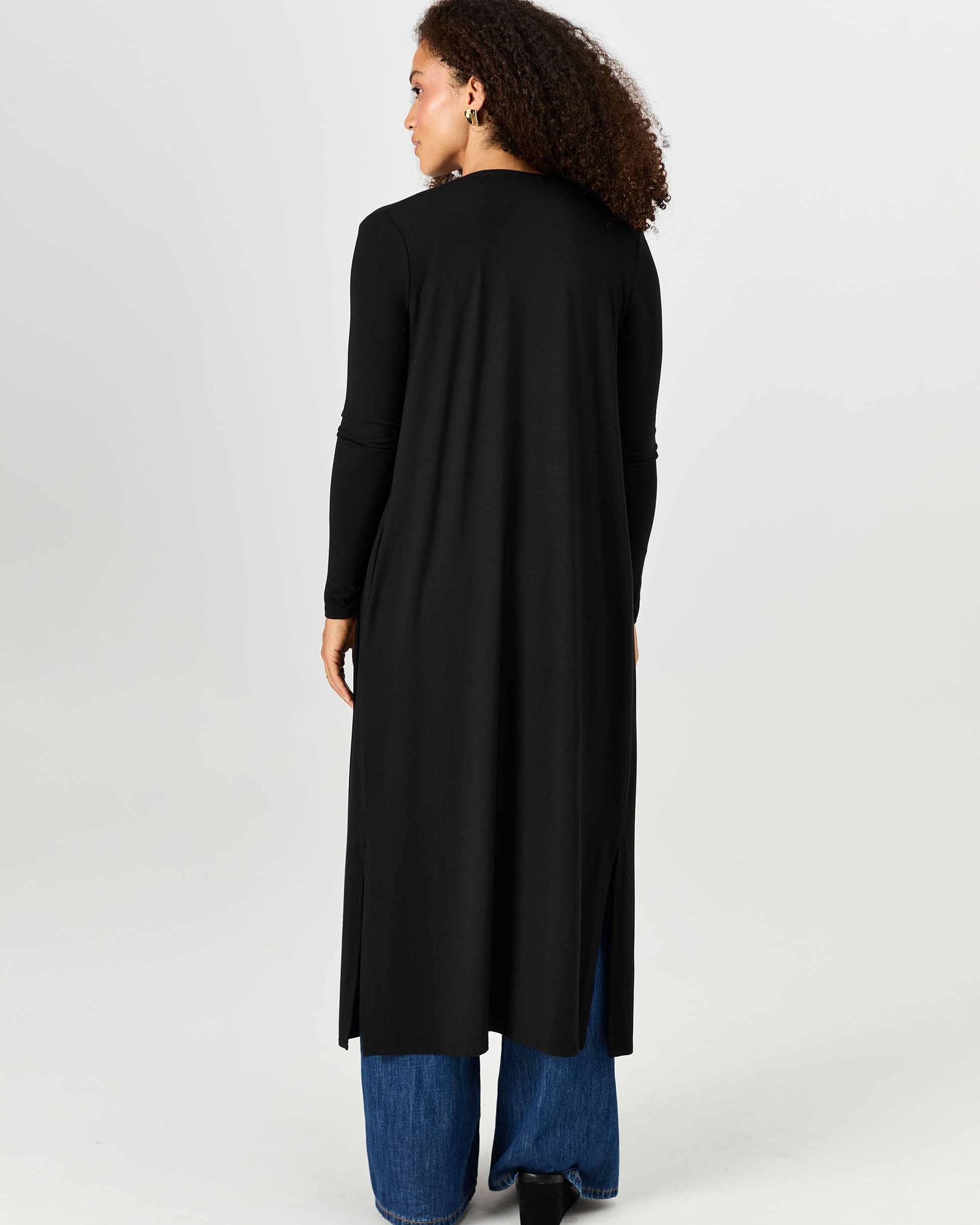 Modal Longline Cardigan - Black