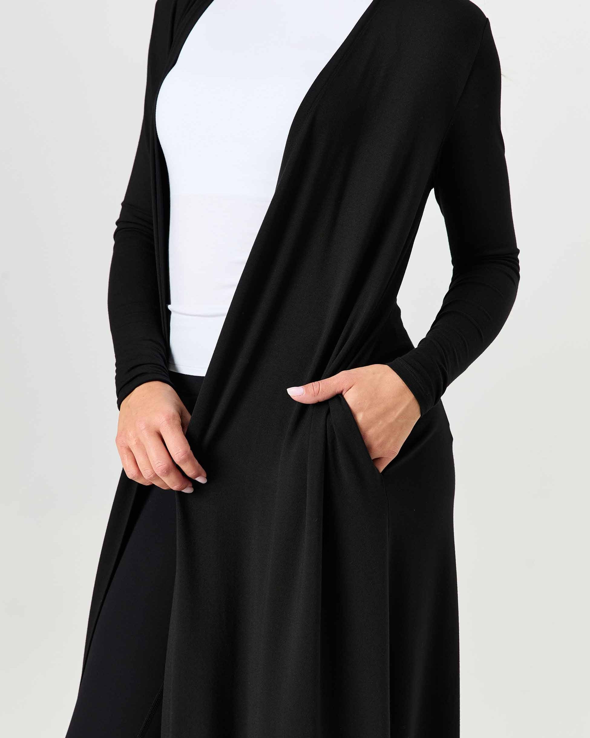 Modal Longline Cardigan - Black