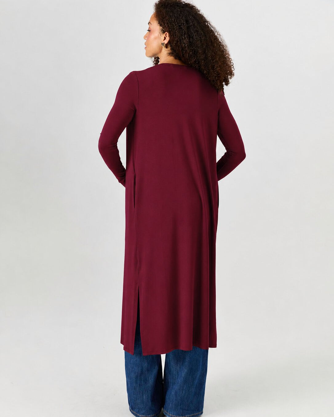 Modal Longline Cardigan - Sangria