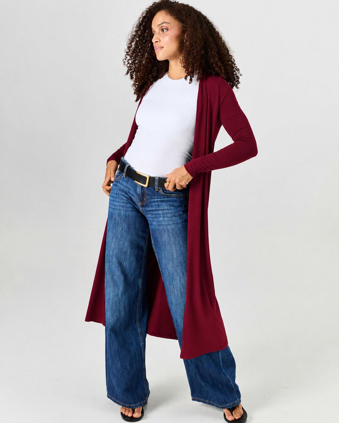 Modal Longline Cardigan - Sangria