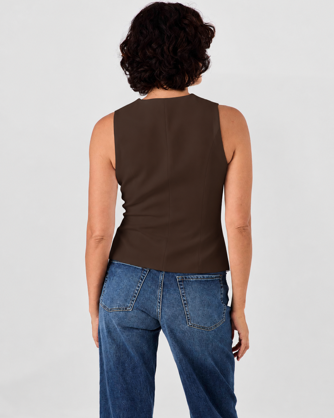 Fitted Waistcoat - Coffee Bean