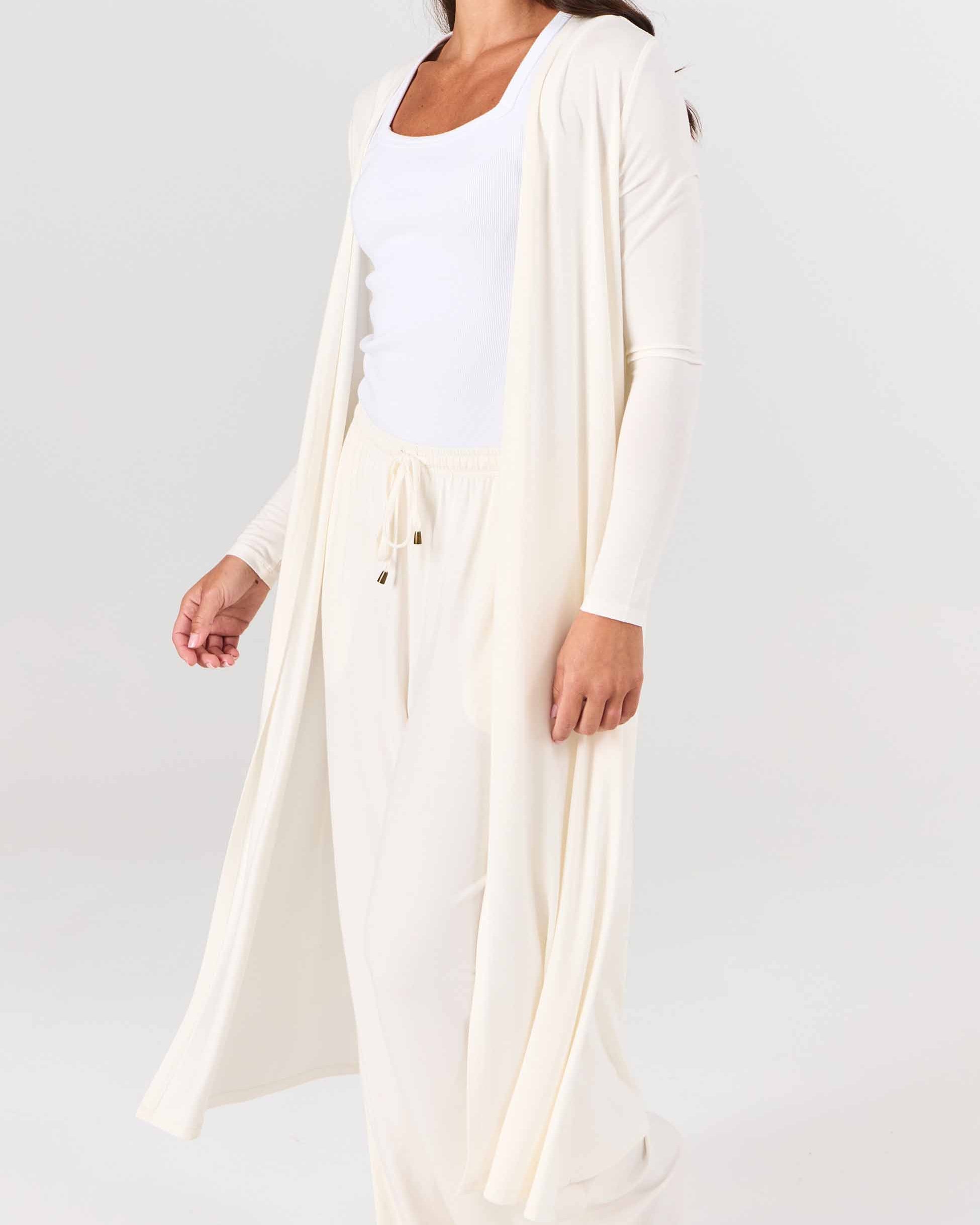 Modal Longline Cardigan - Soft White