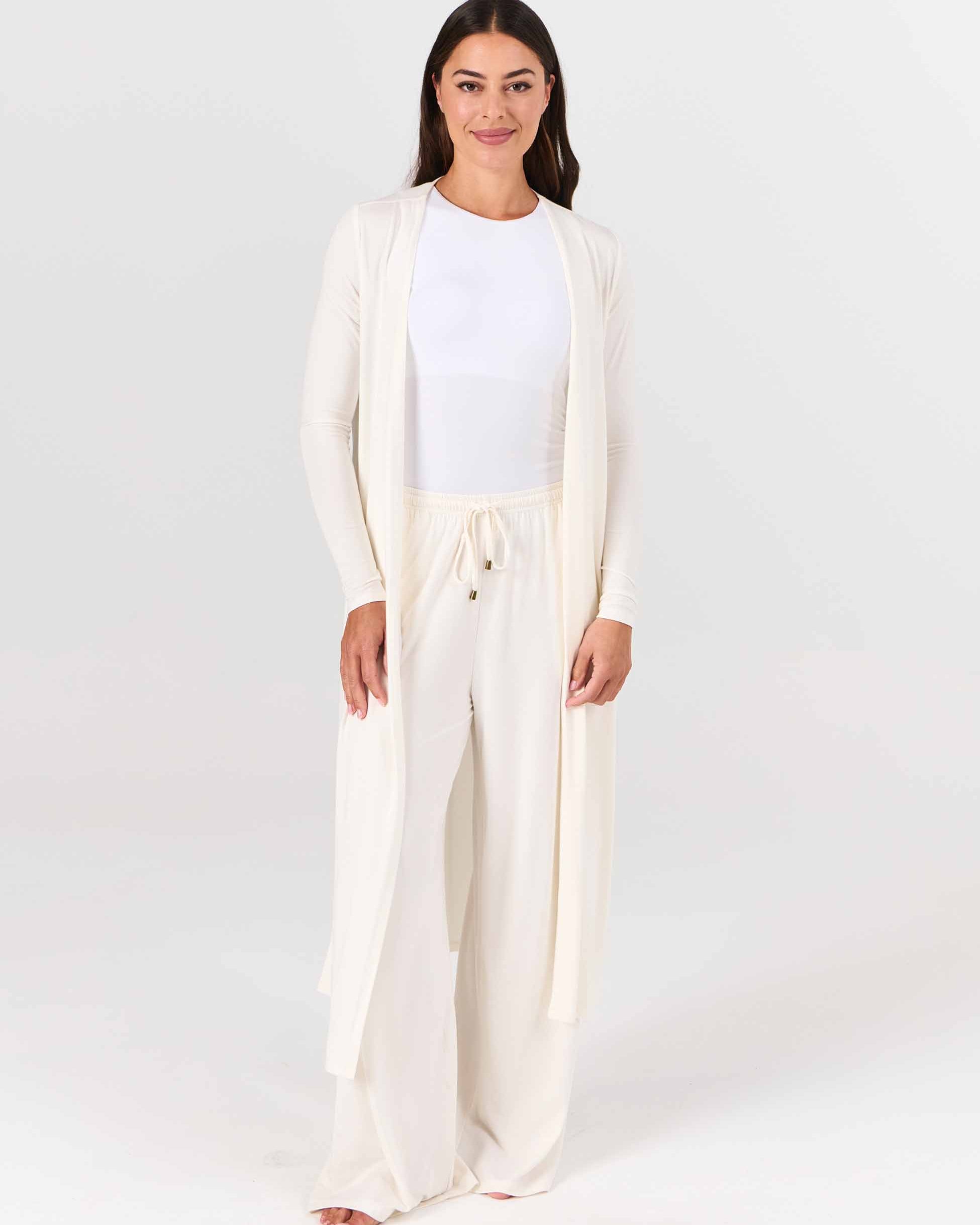 Modal Longline Cardigan - Soft White