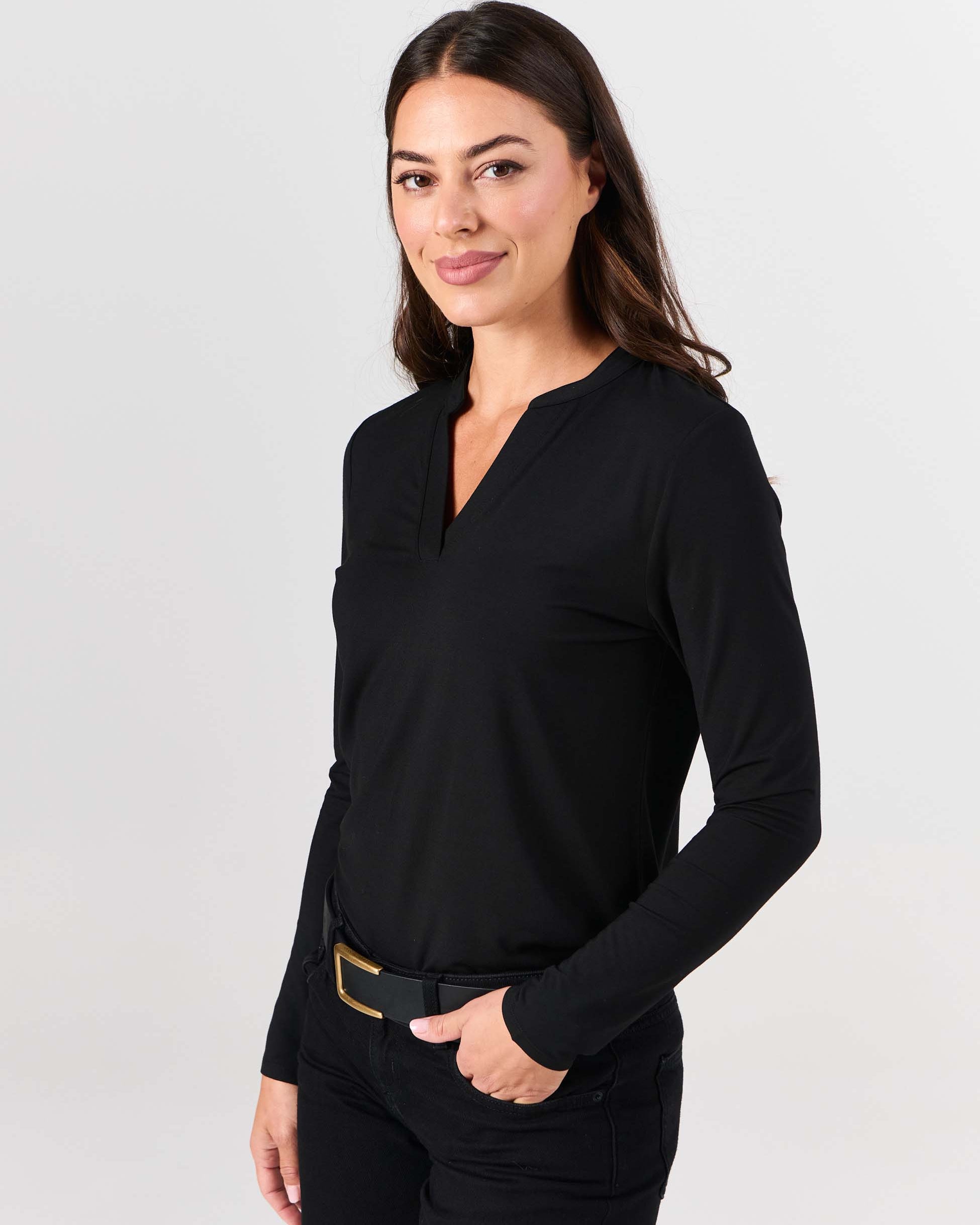 Nero Long Sleeve Top - Black