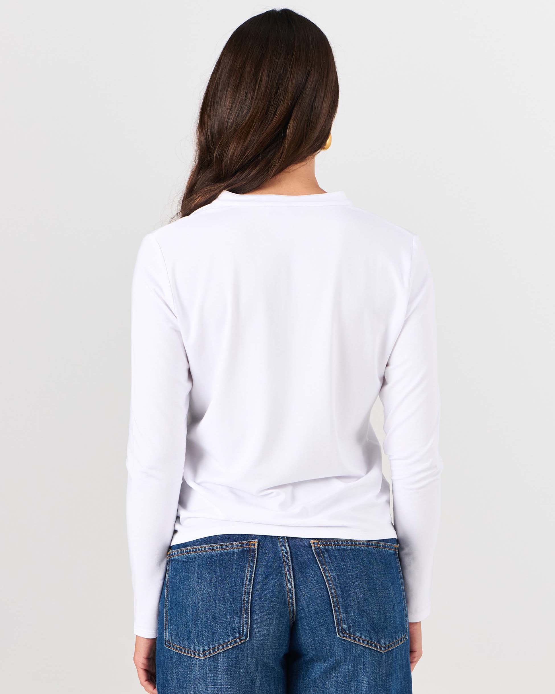 Nero Long Sleeve Top - White
