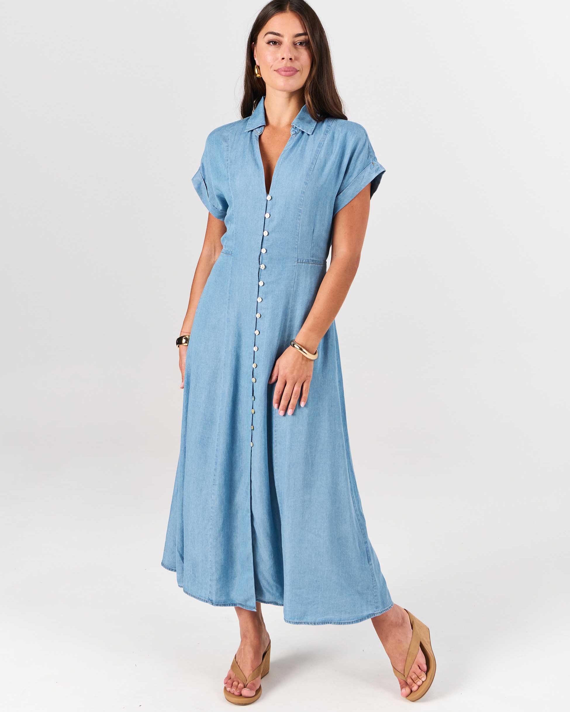 Capri Denim Tencel Dress - Light Denim