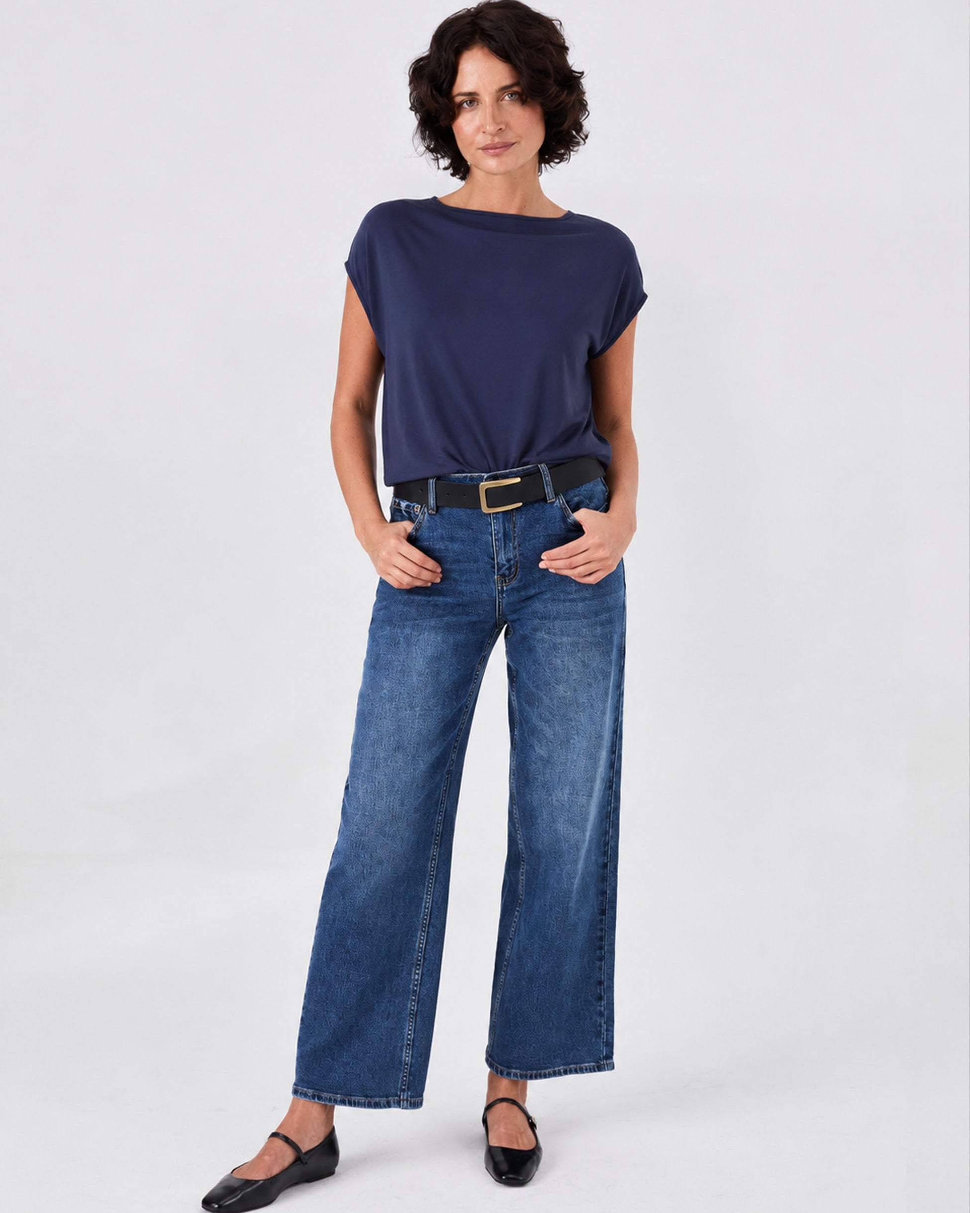 Modal Luxe Layer Tee - Navy