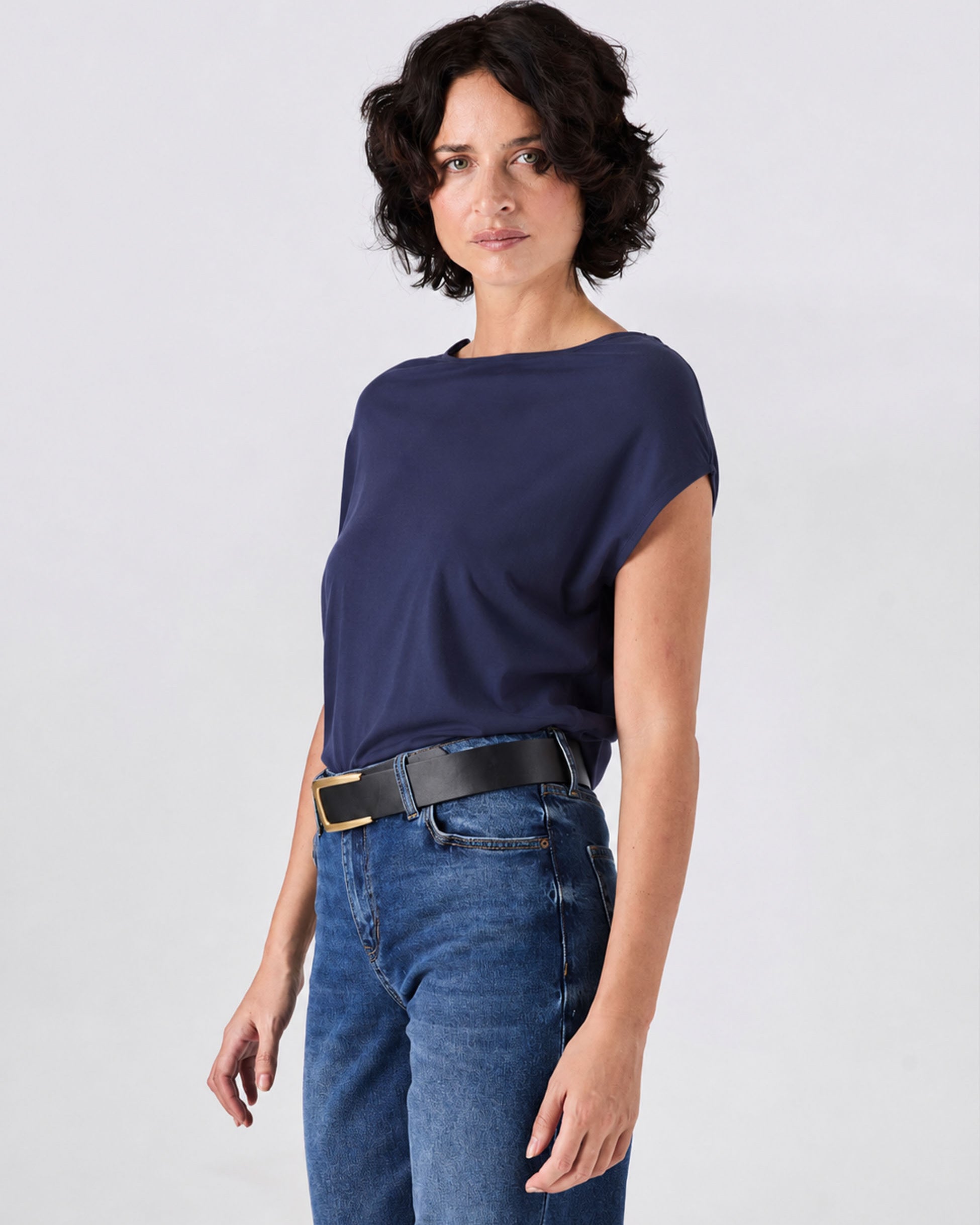Modal Luxe Layer Tee - Navy