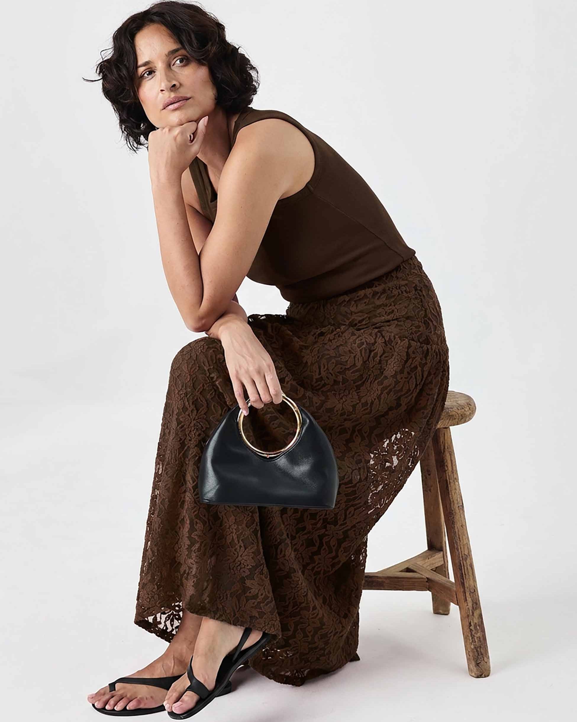 Chantelle Lace Skirt - Coffee Bean