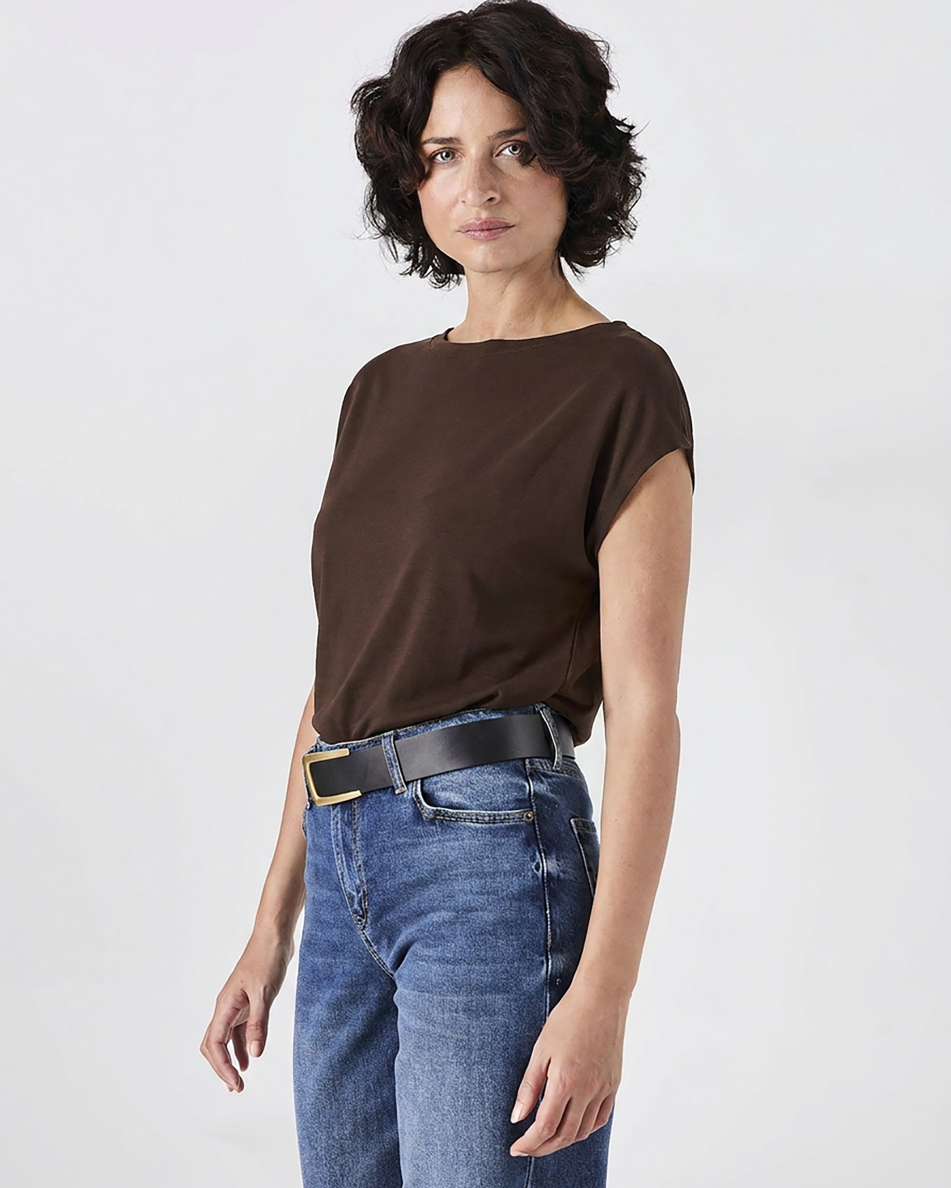Modal Luxe Layer Tee - Coffee Bean