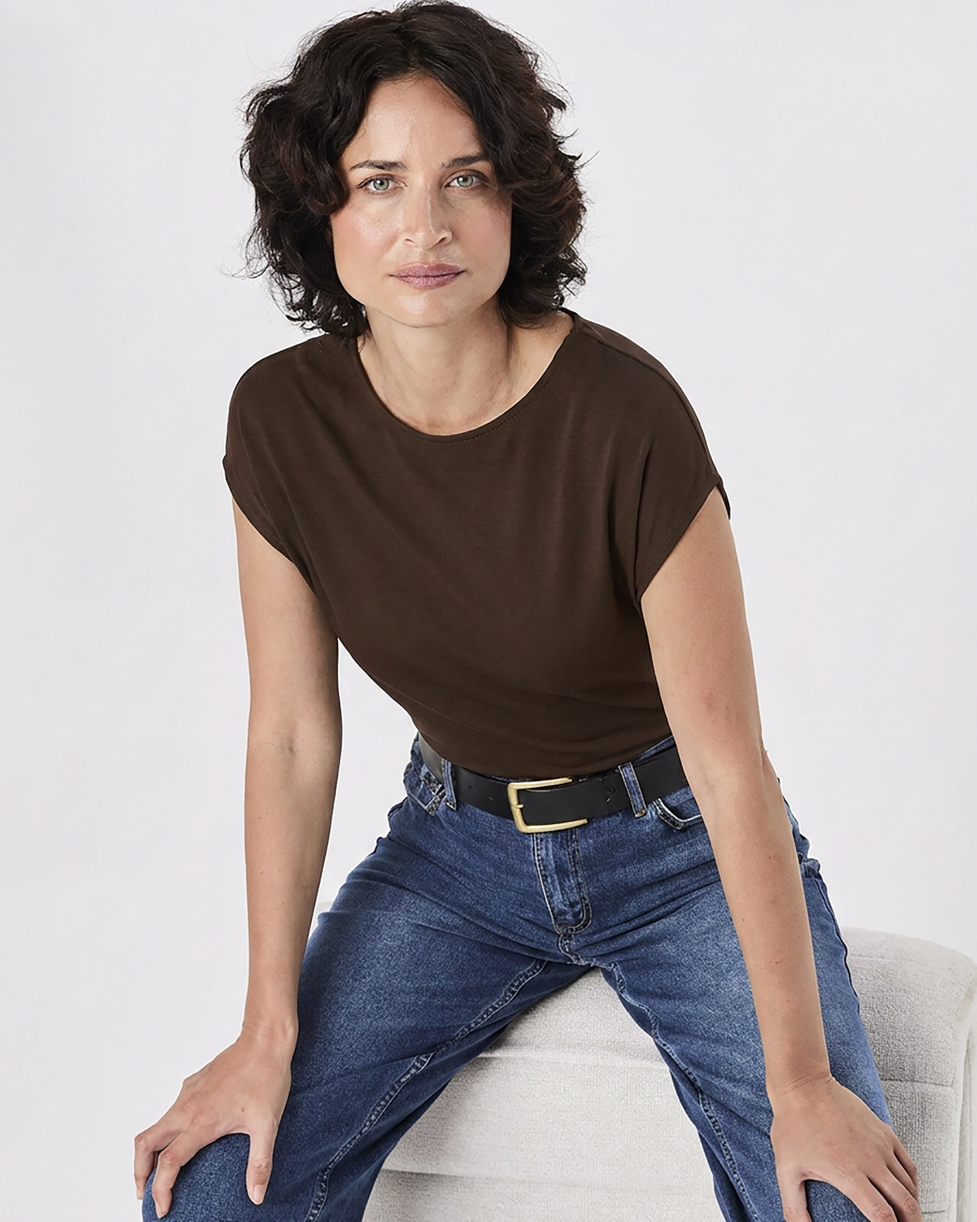 Modal Luxe Layer Tee - Coffee Bean
