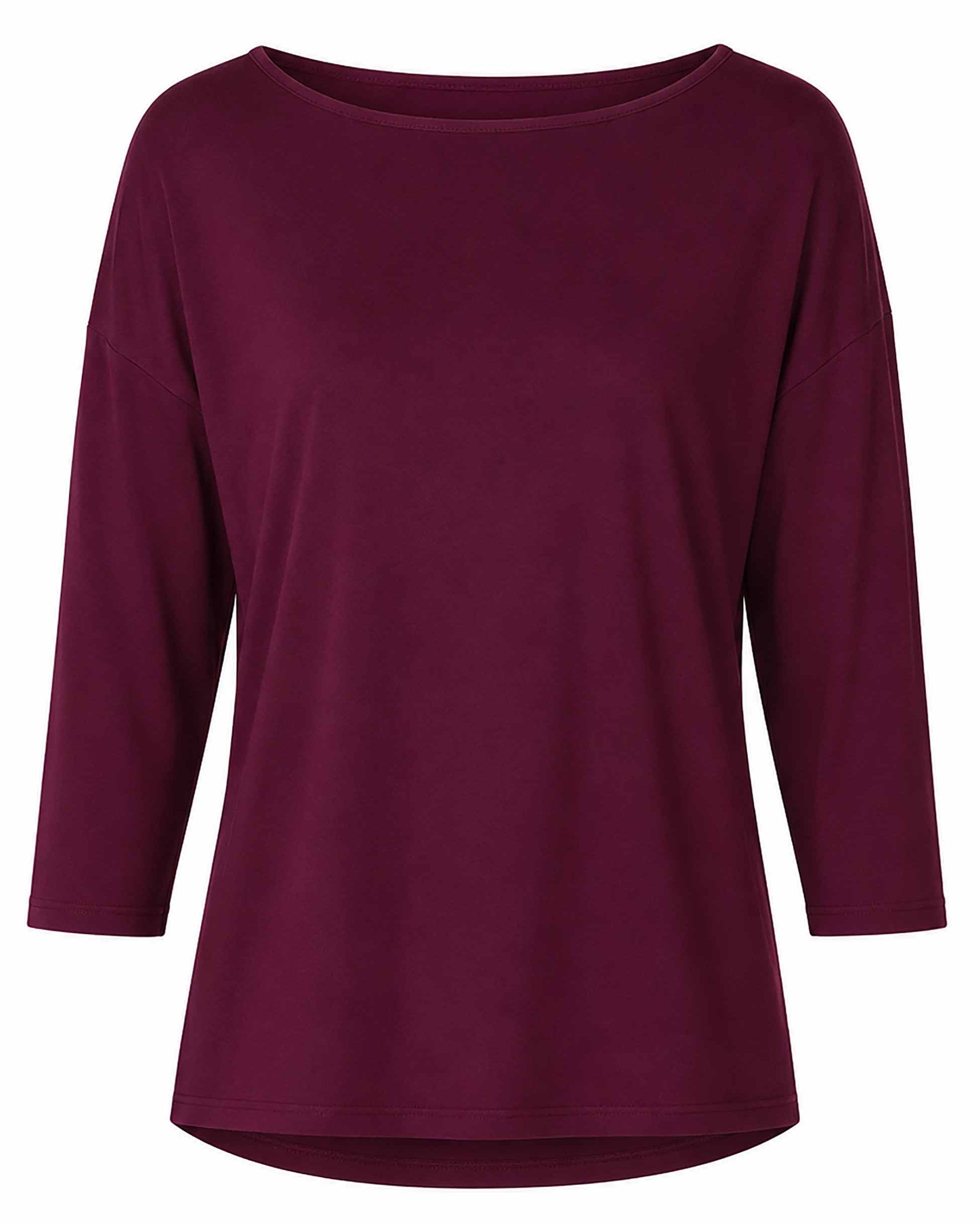 Modal Luxe Layer Tee 3/4 Sleeve - Sangria