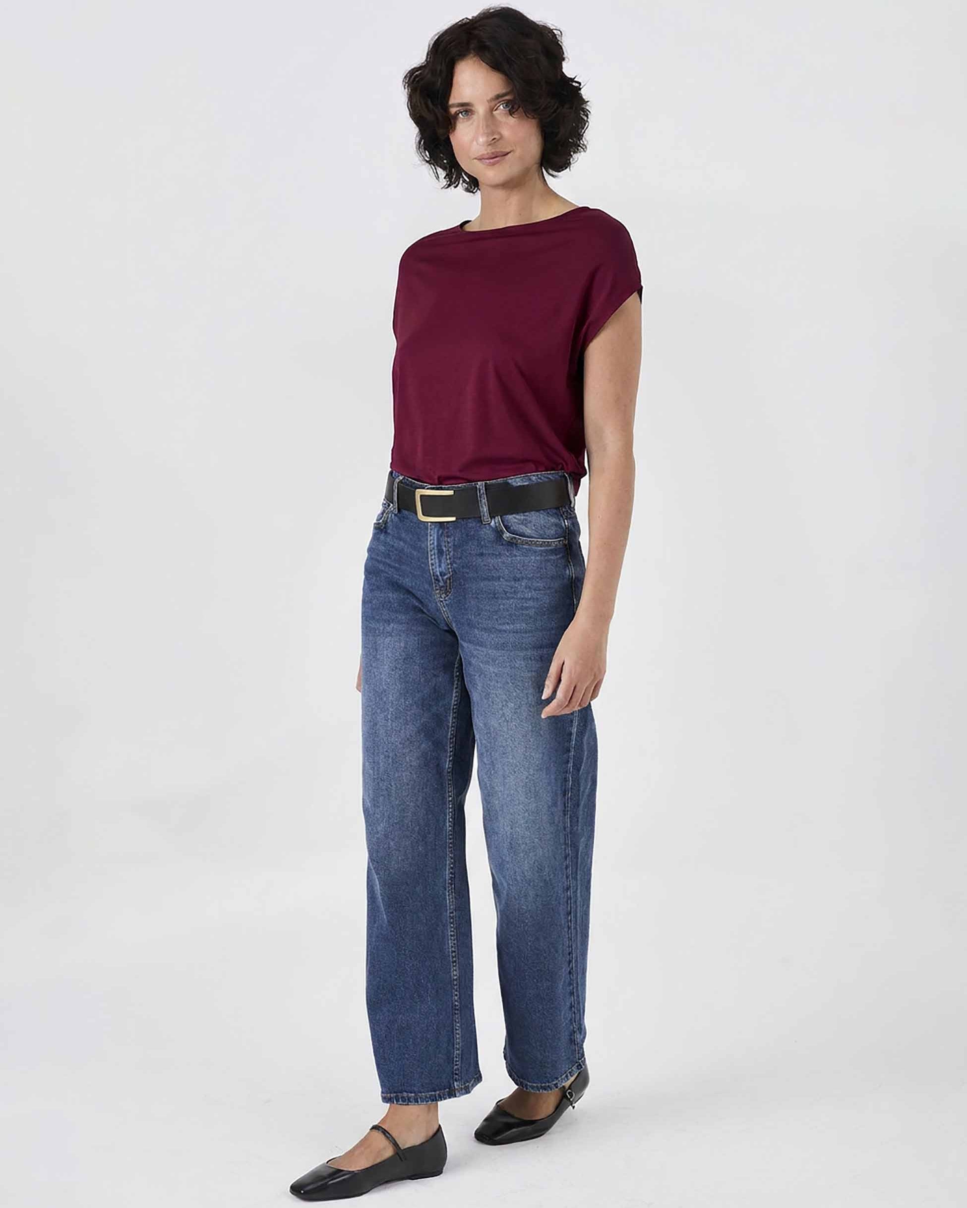 Modal Luxe Layer Tee - Sangria