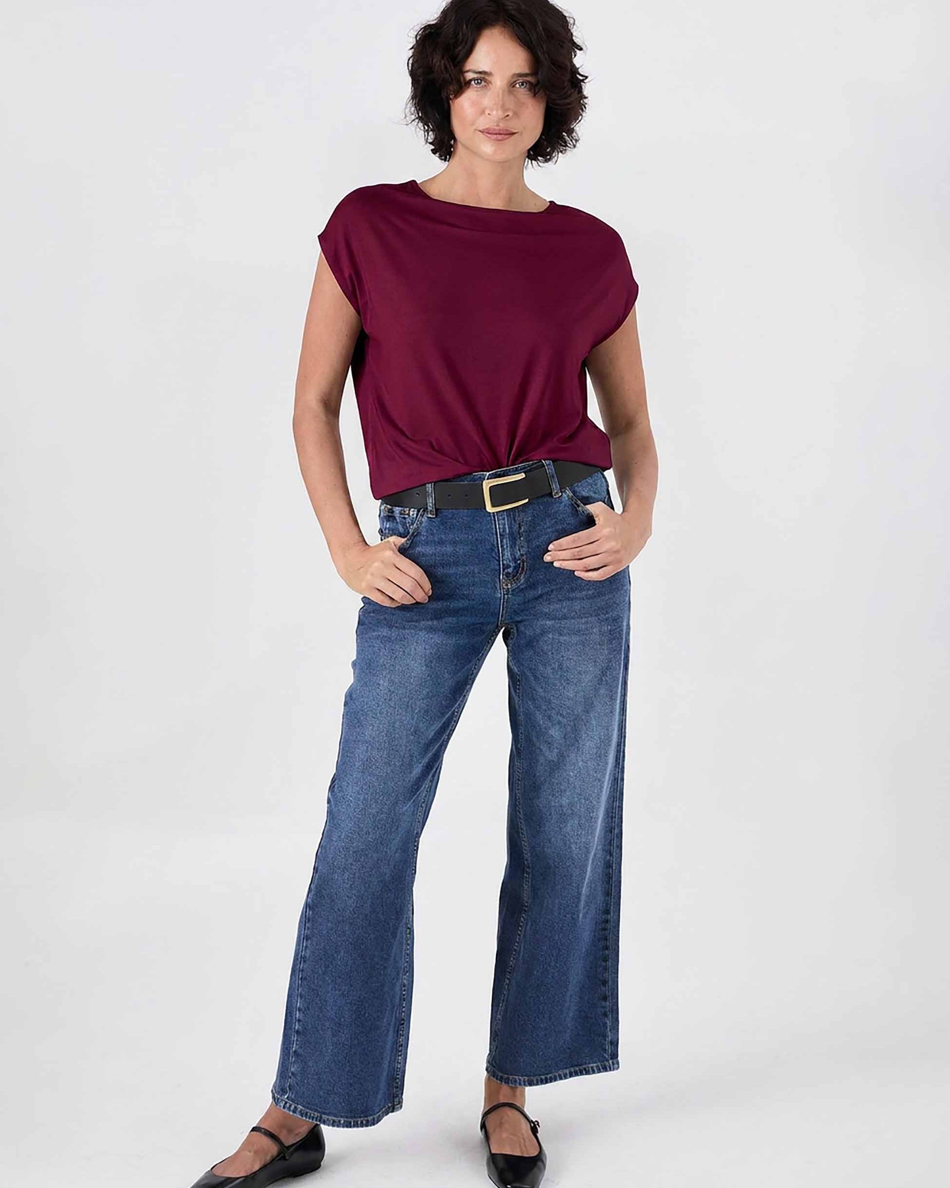Modal Luxe Layer Tee - Sangria