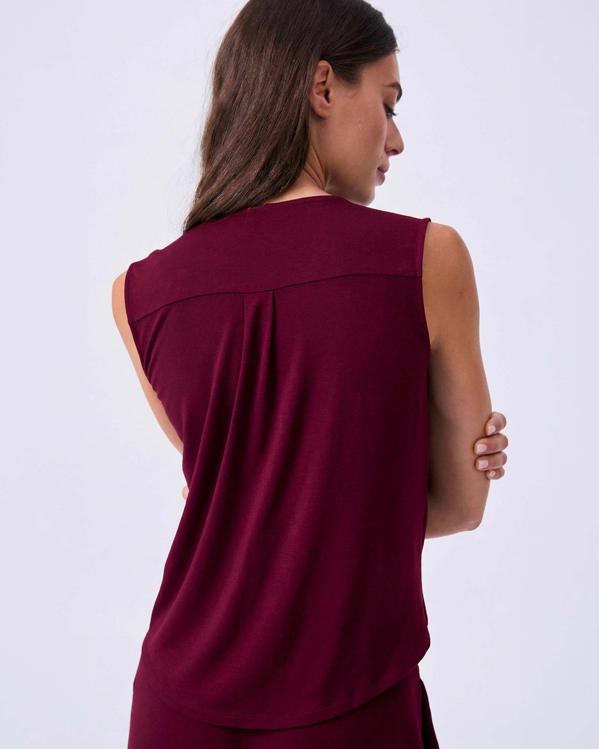 Athena Drape Top - Sangria