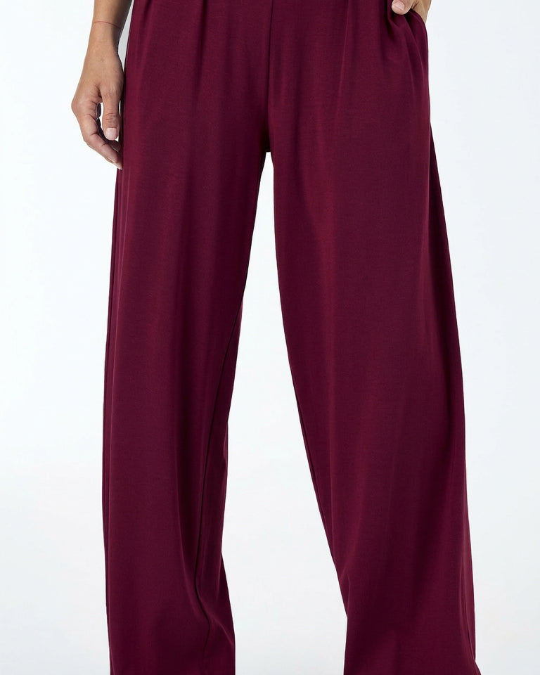 Emery Wide Leg Pants - Sangria