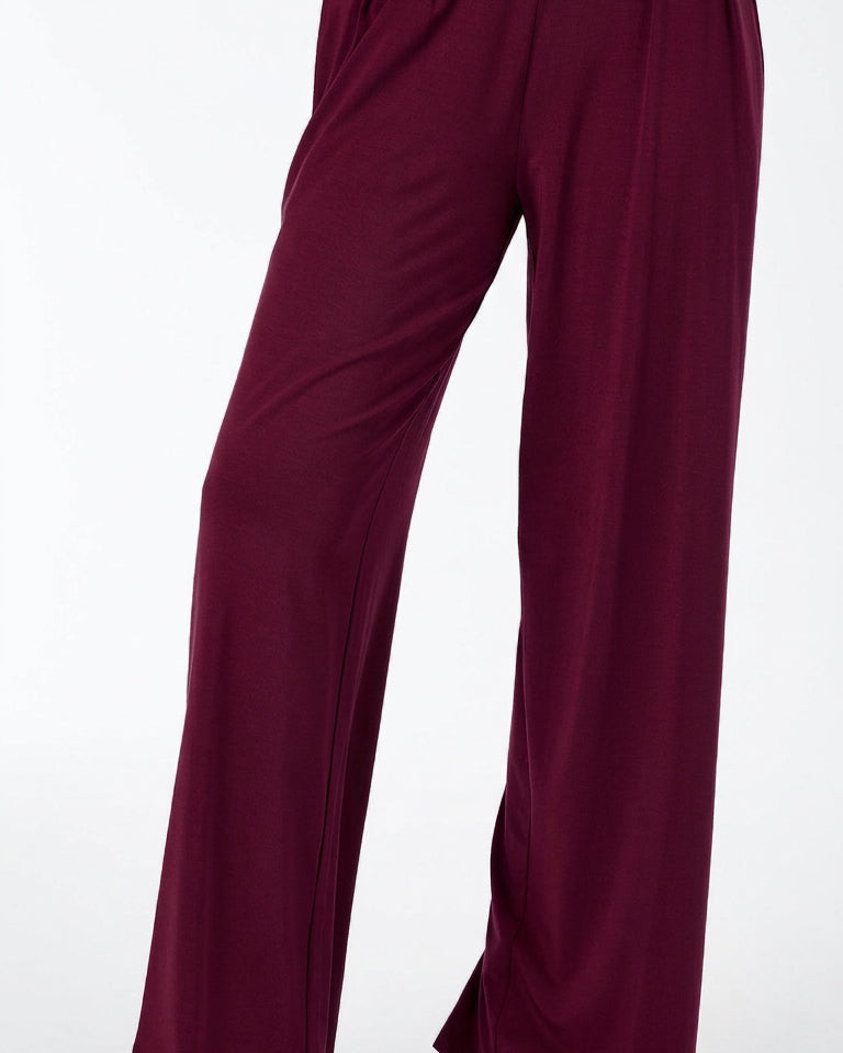 Emery Wide Leg Pants - Sangria