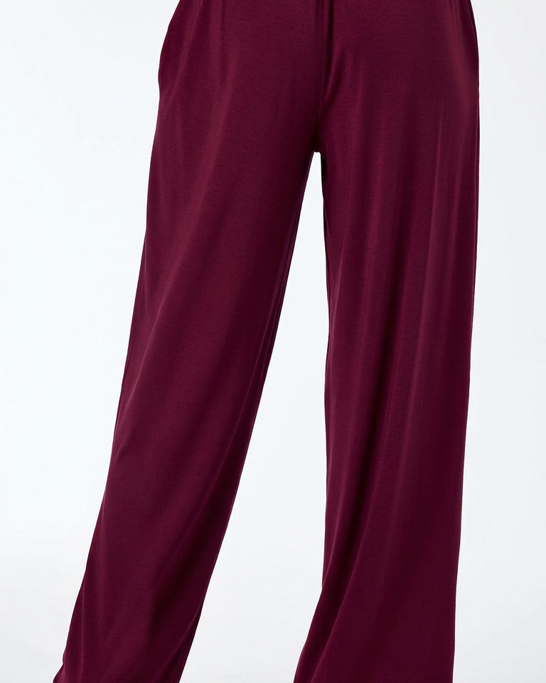 Emery Wide Leg Pants - Sangria
