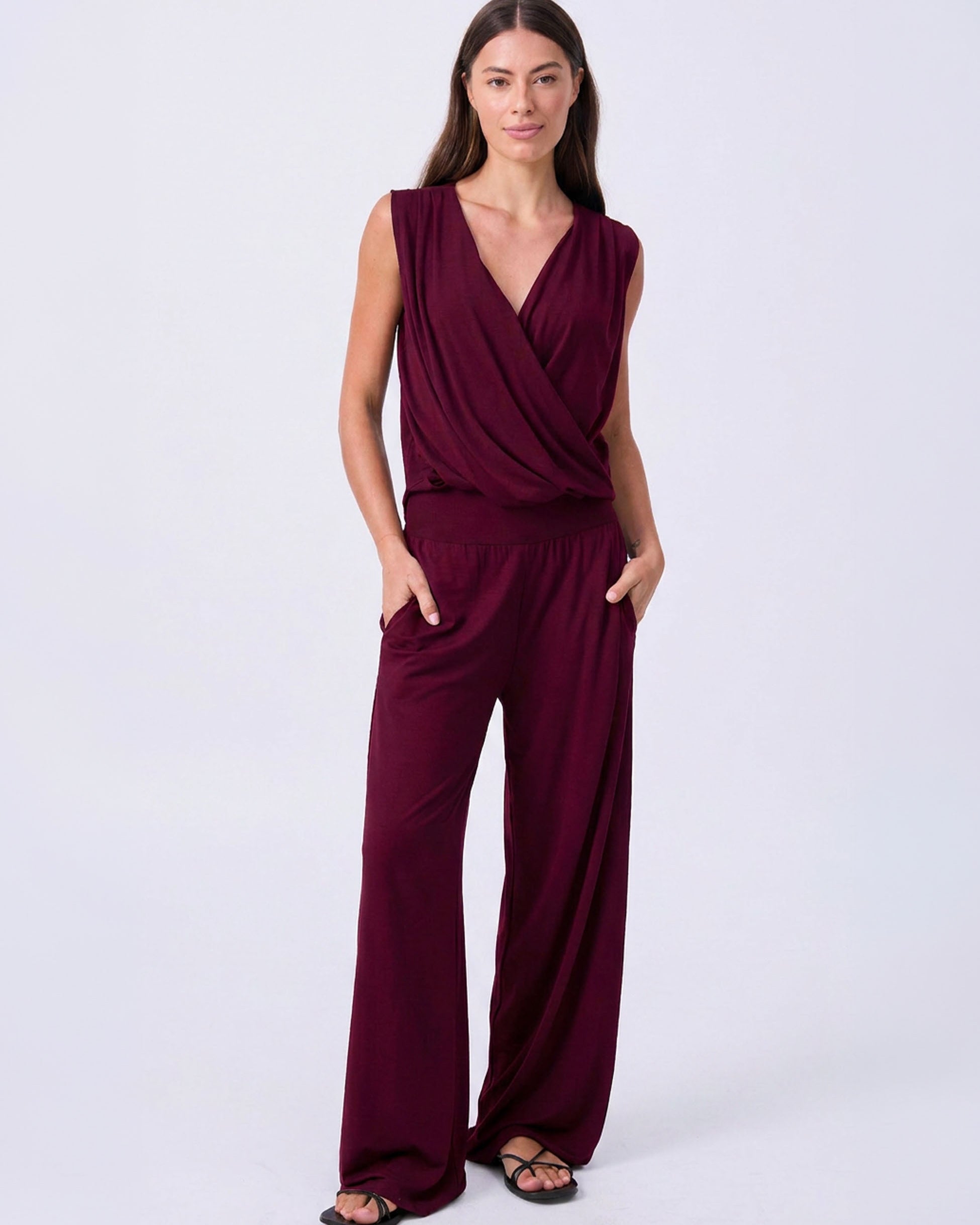 Athena Drape Top - Sangria