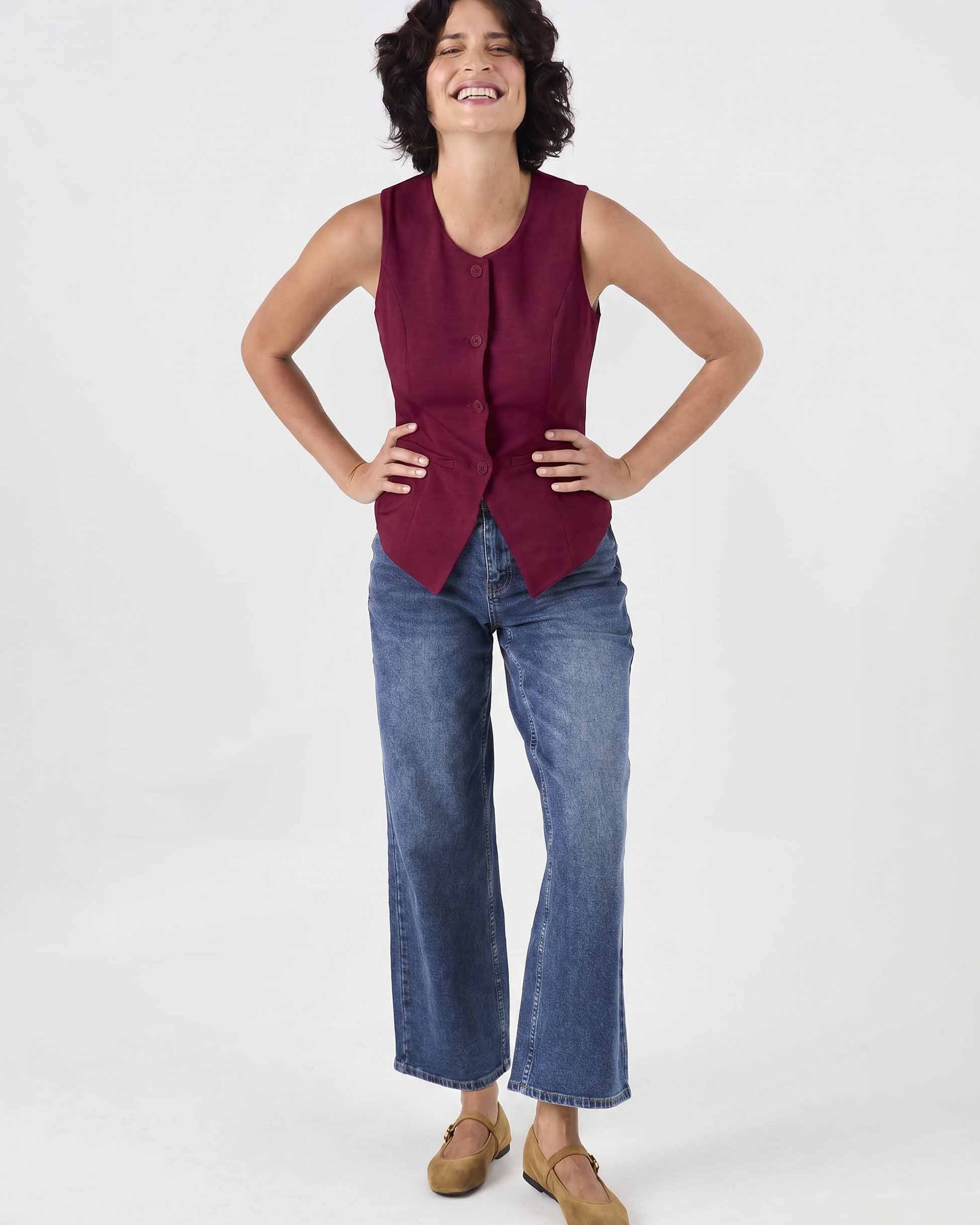 Fitted Waistcoat - Sangria