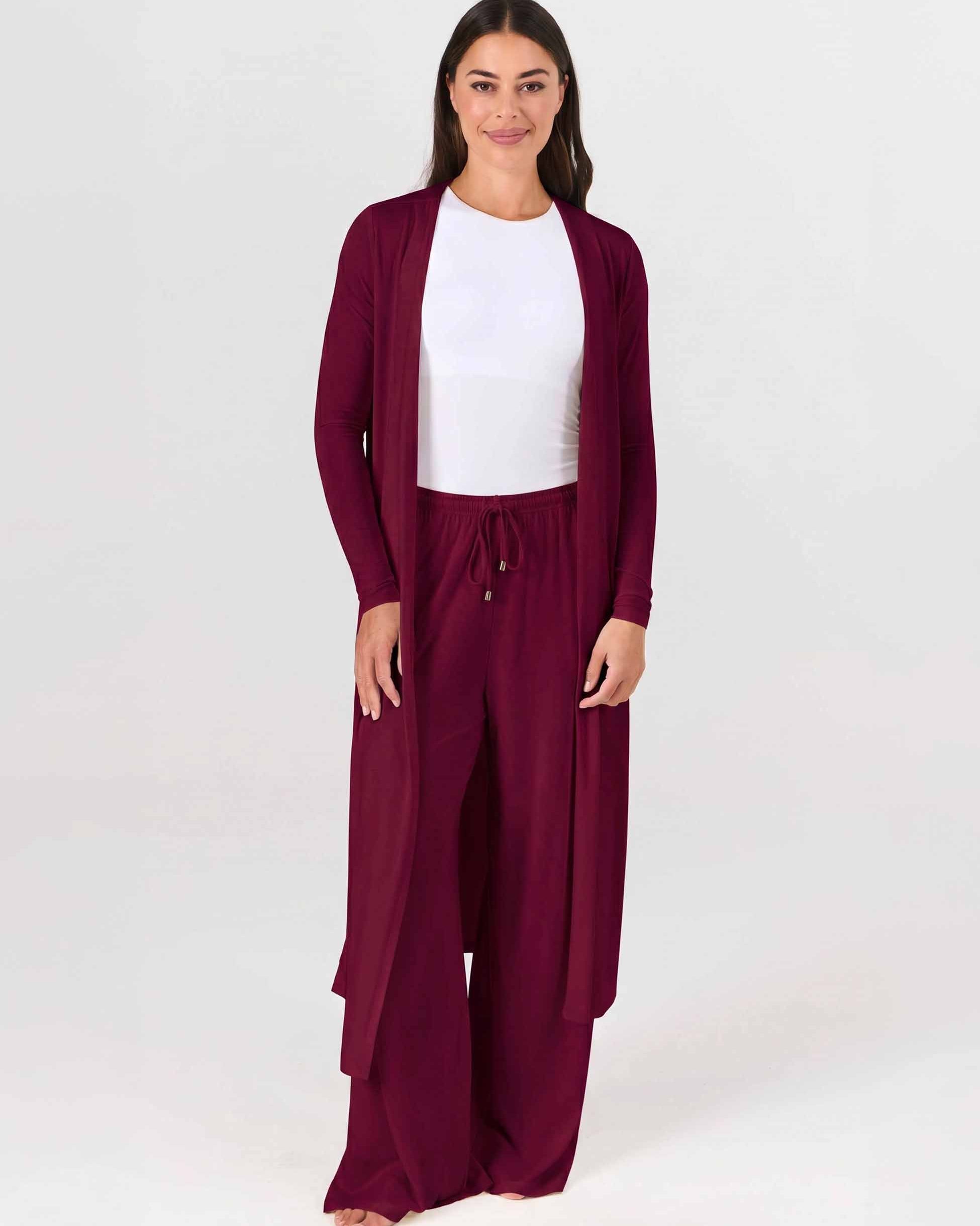Modal Longline Cardigan - Sangria
