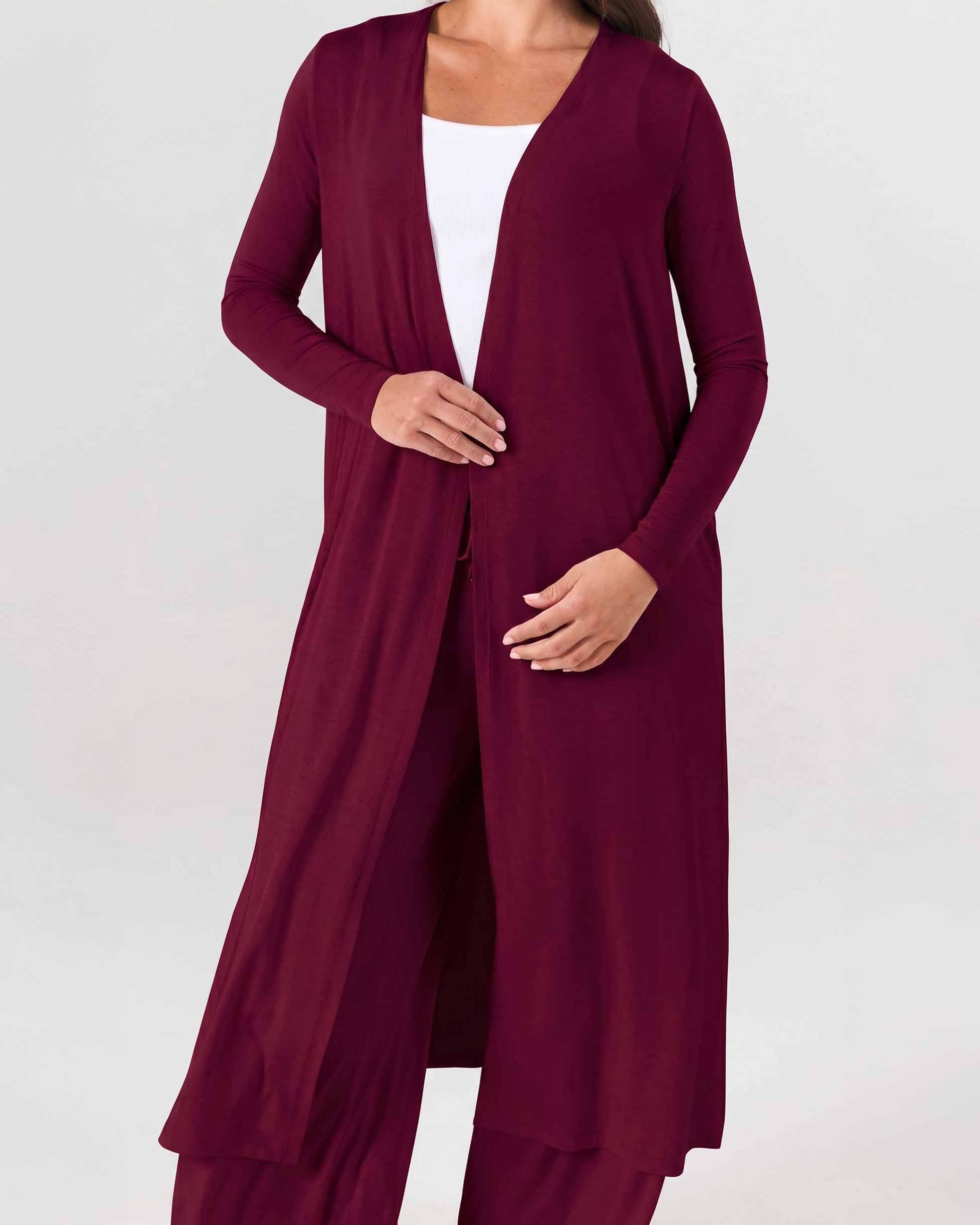 Modal Longline Cardigan - Sangria