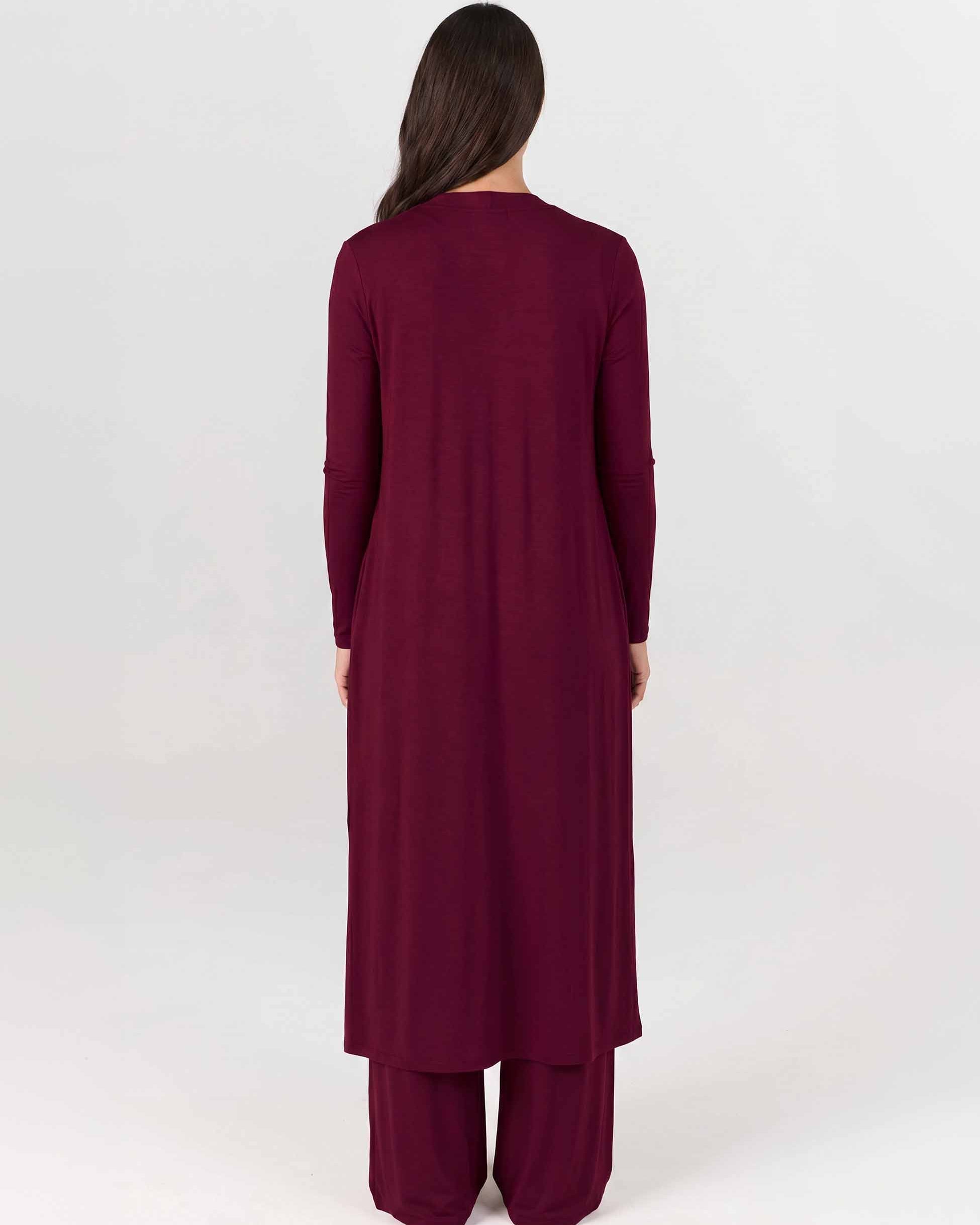Modal Longline Cardigan - Sangria