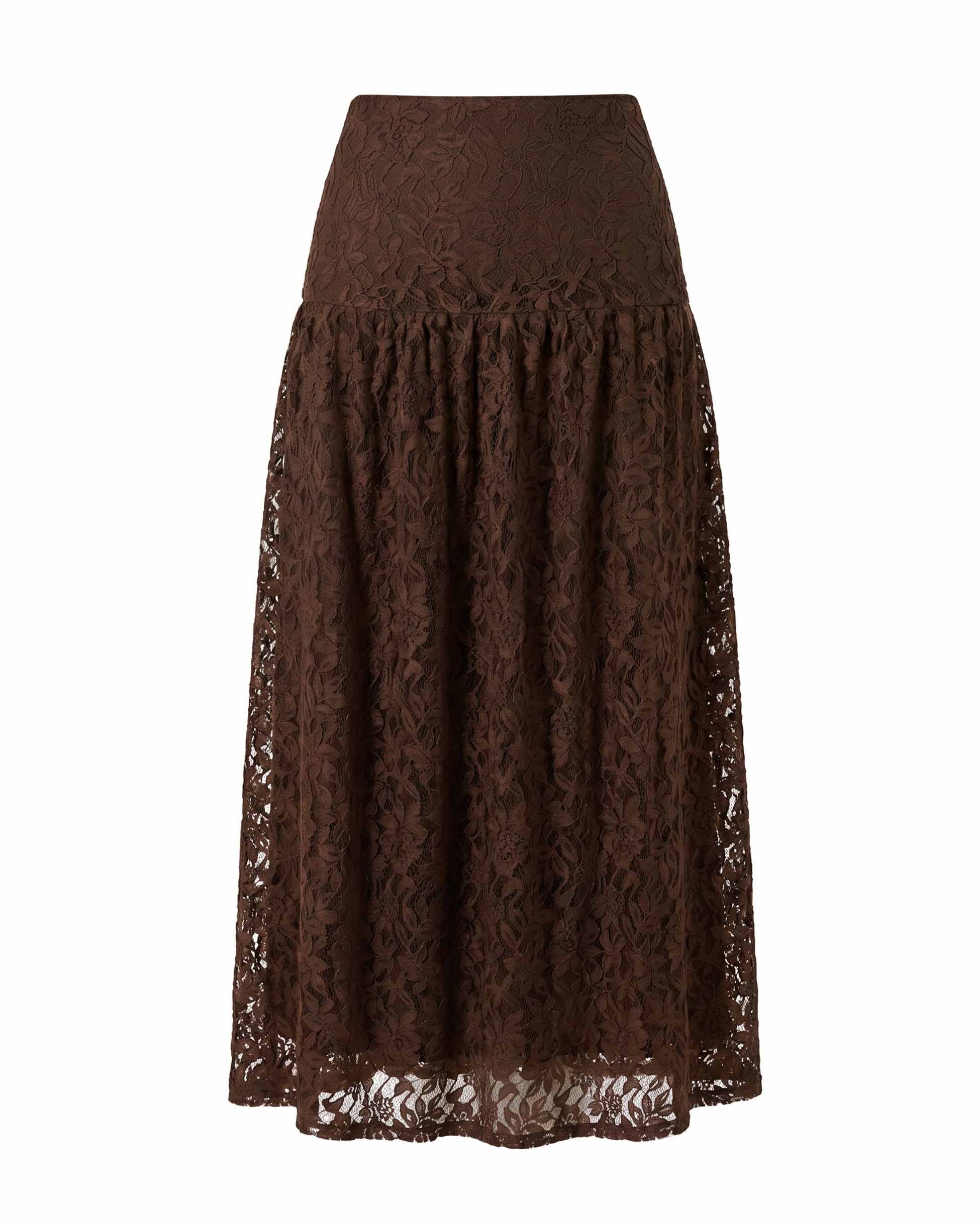 Chantelle Lace Skirt - Coffee Bean