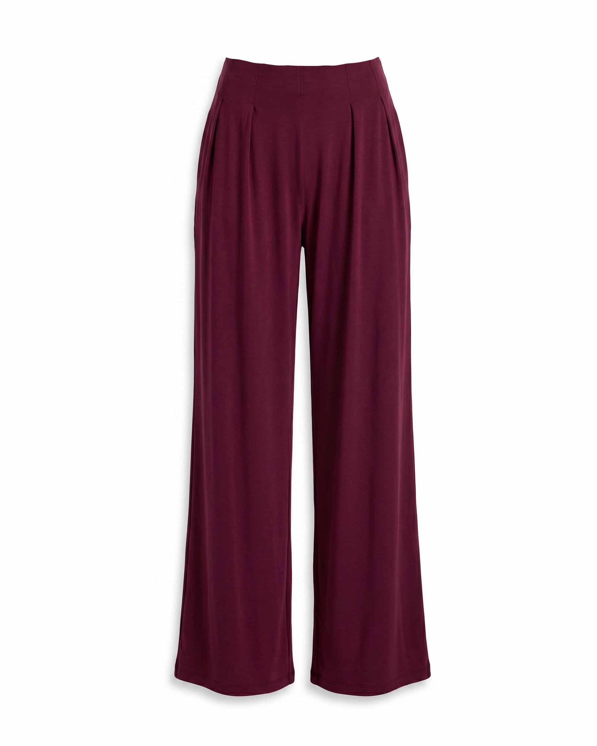 Emery Wide Leg Pants - Sangria