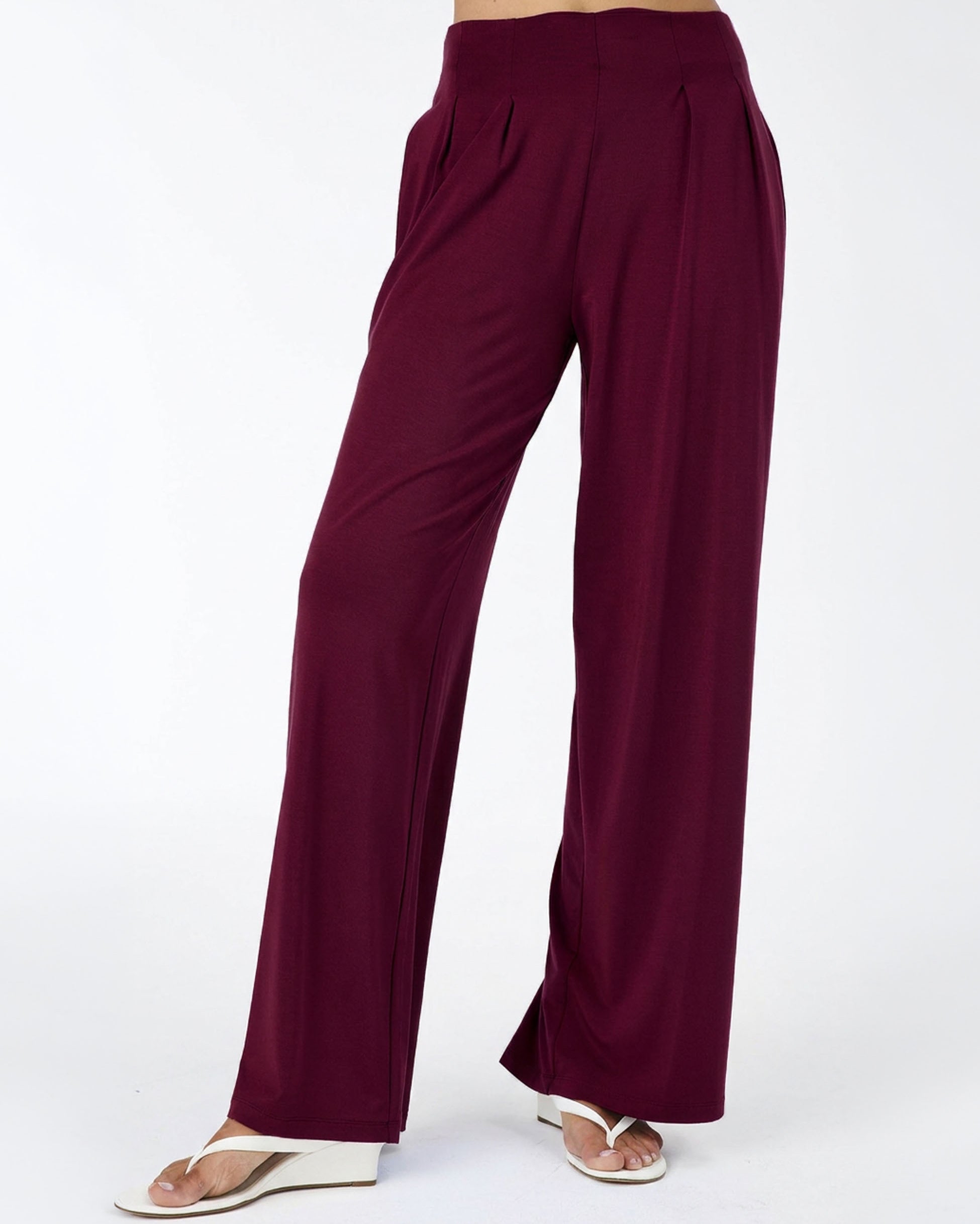 Emery Wide Leg Pants - Sangria