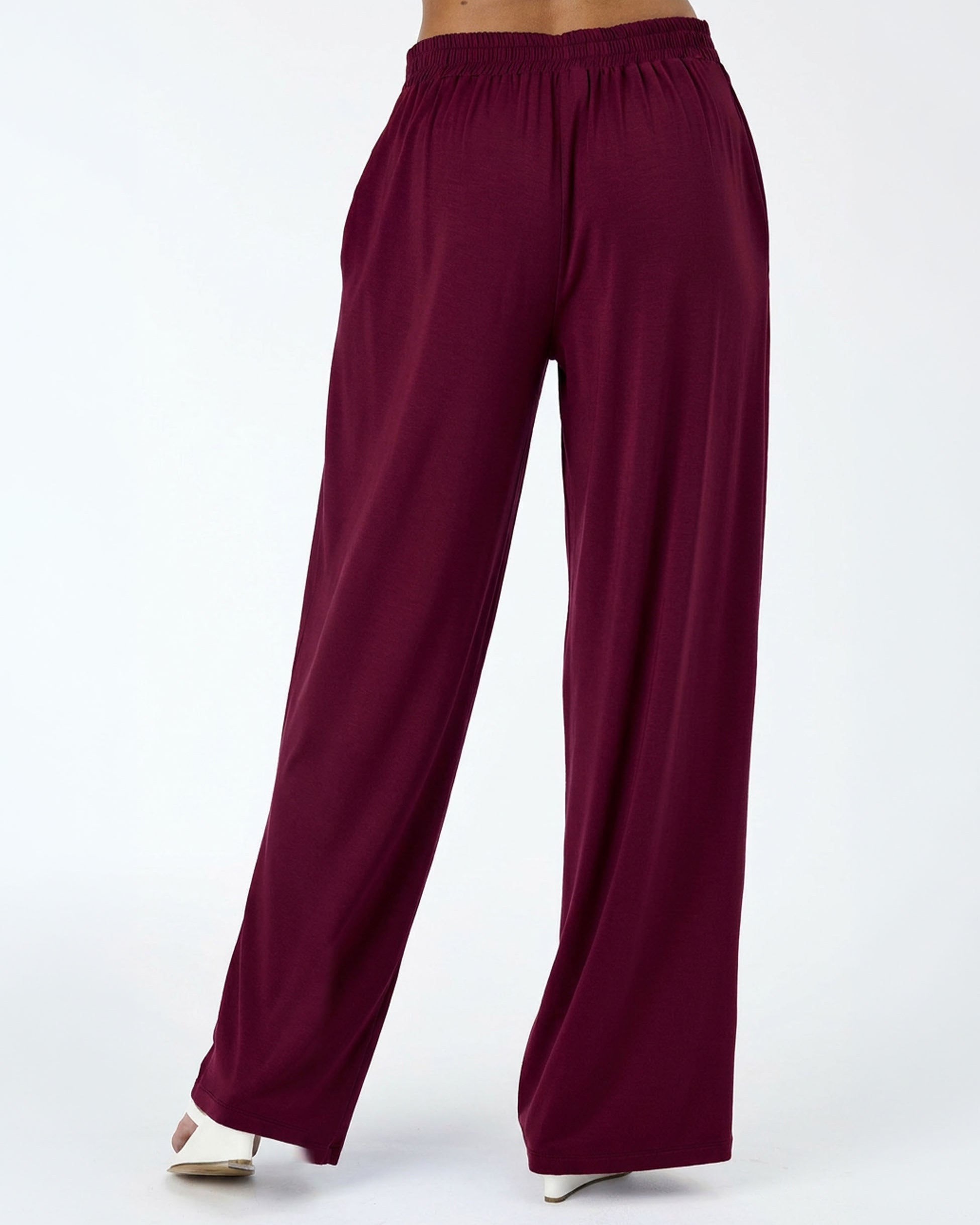Emery Wide Leg Pants - Sangria