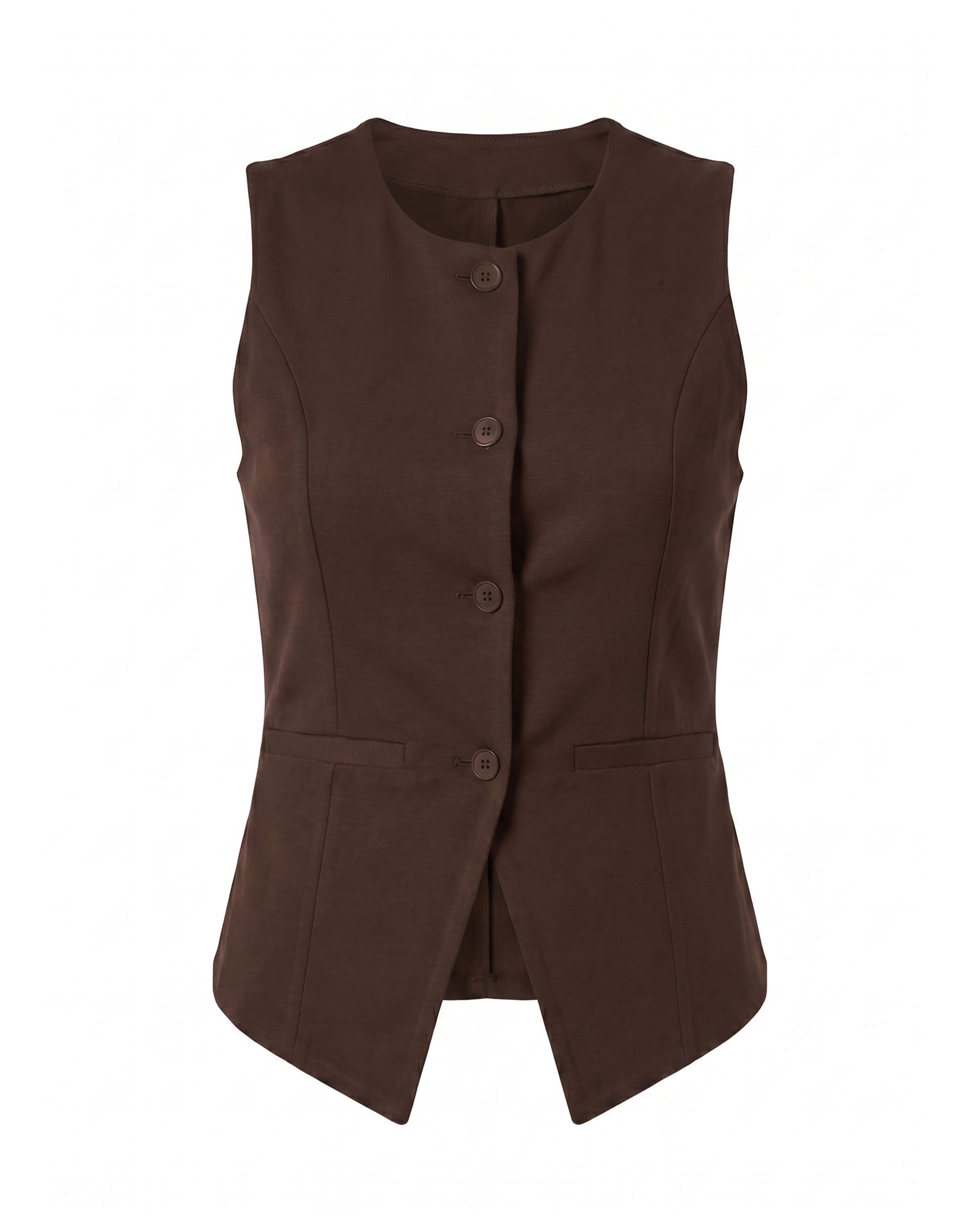 Fitted Waistcoat - Coffee Bean