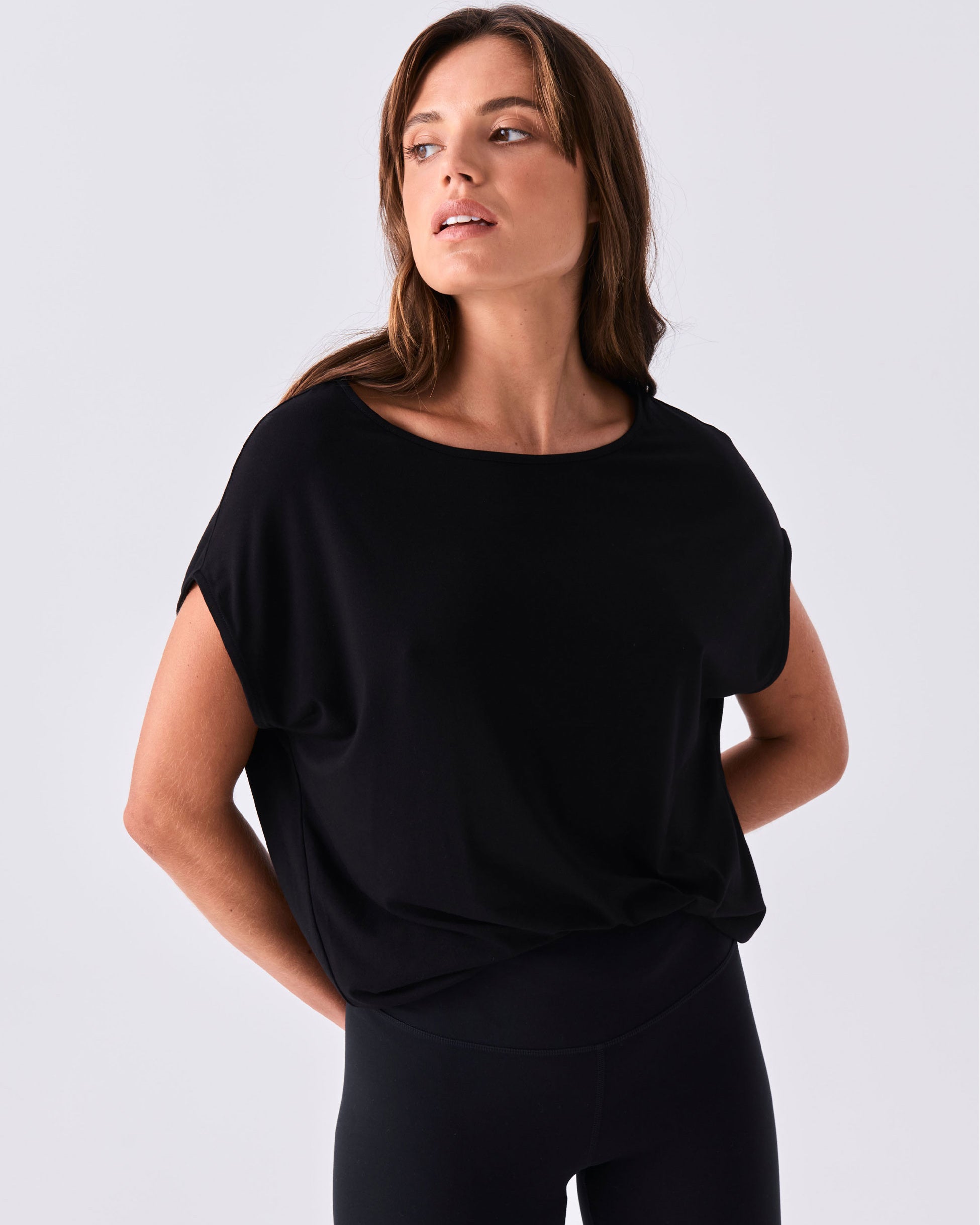 Modal Luxe Layer Tee - Black